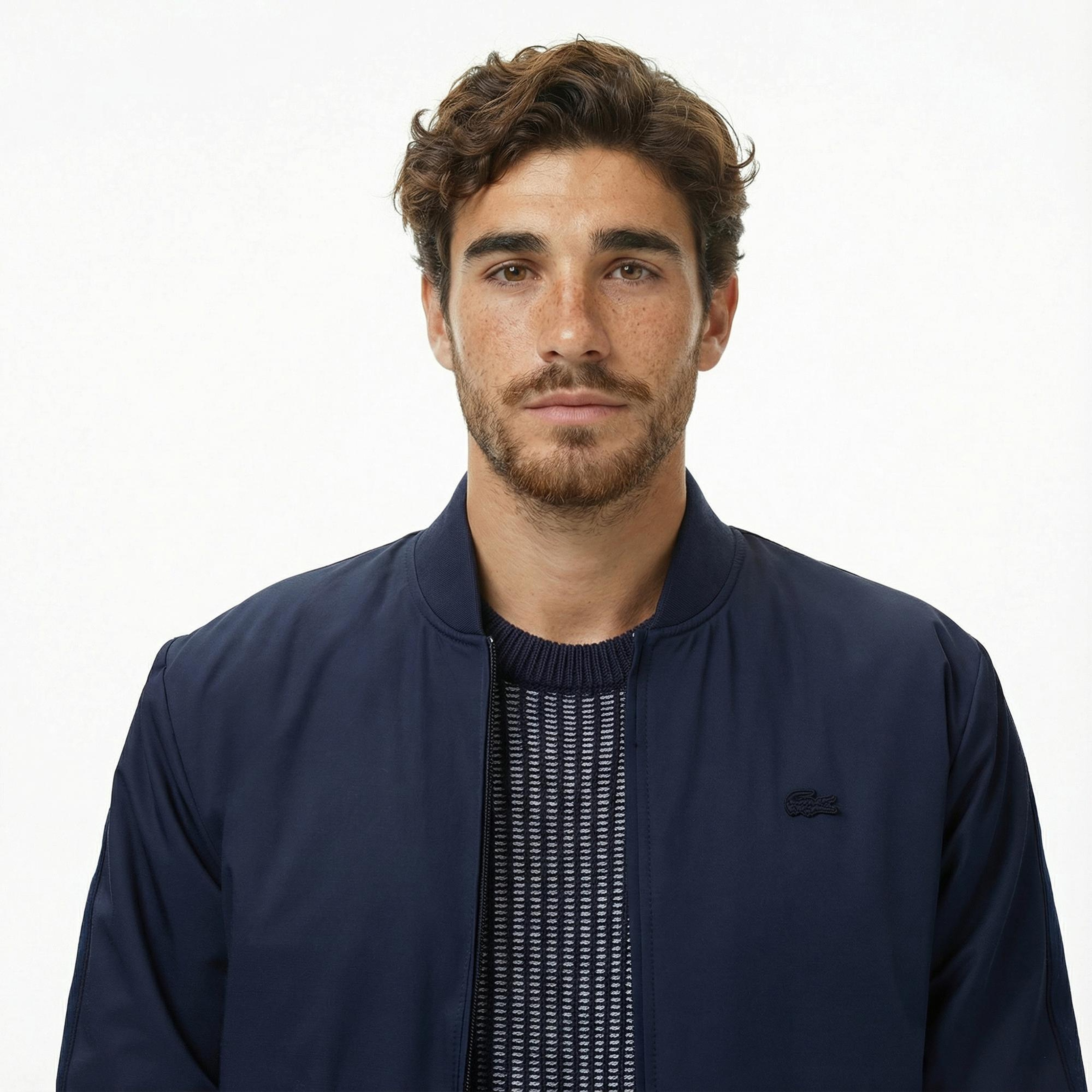 Lacoste Erkek Dik Yaka Lacivert Bomber Ceket