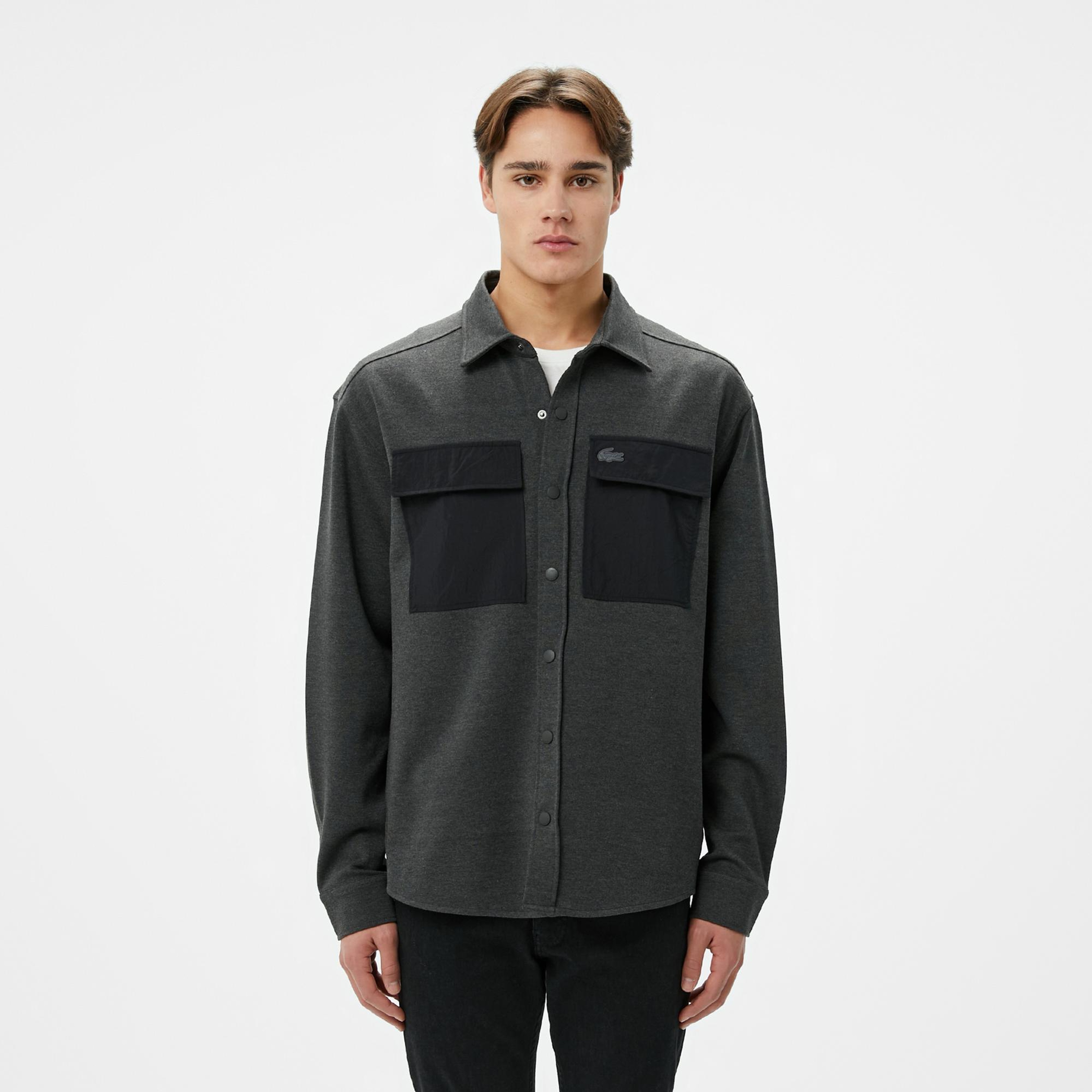 Lacoste Erkek Relaxed Fit Koyu Gri Gömlek