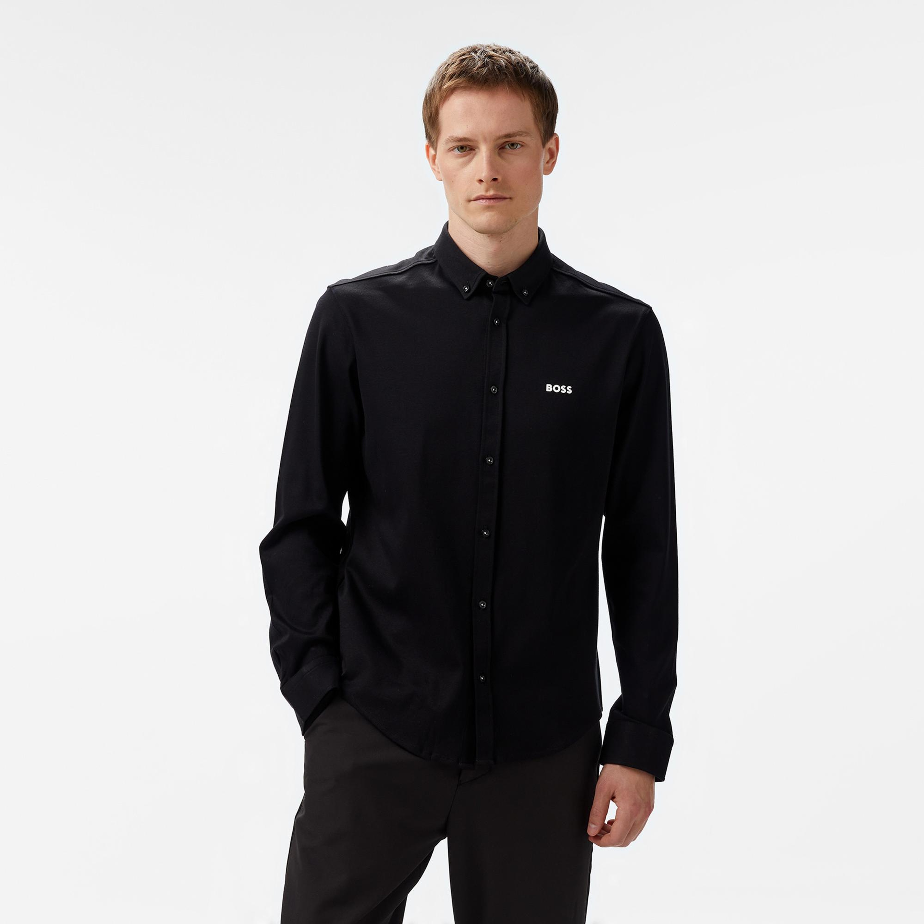 Boss Motion Erkek Siyah Gömlek