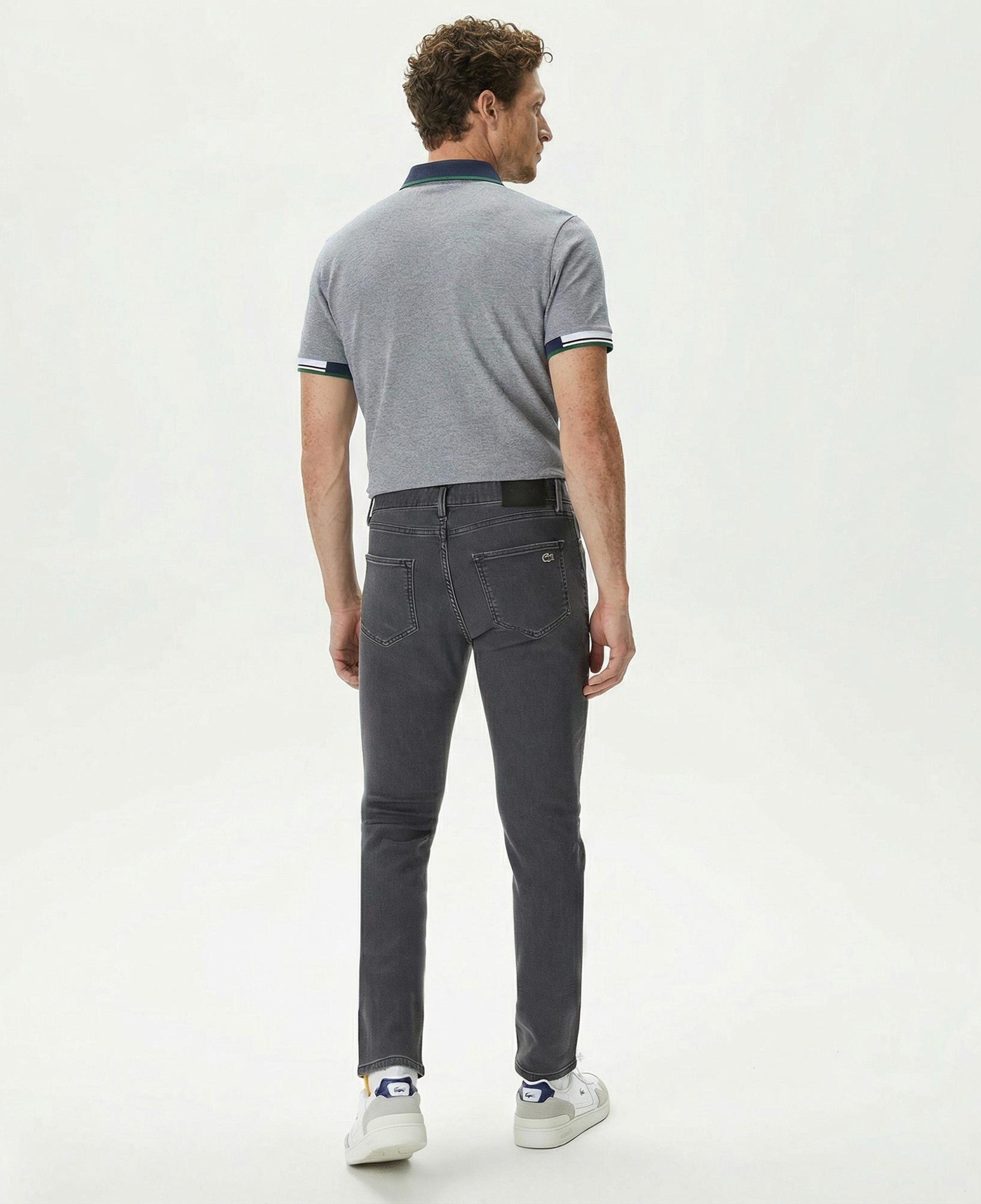 Lacoste Erkek Slim Fit Gri Jean Pantolon