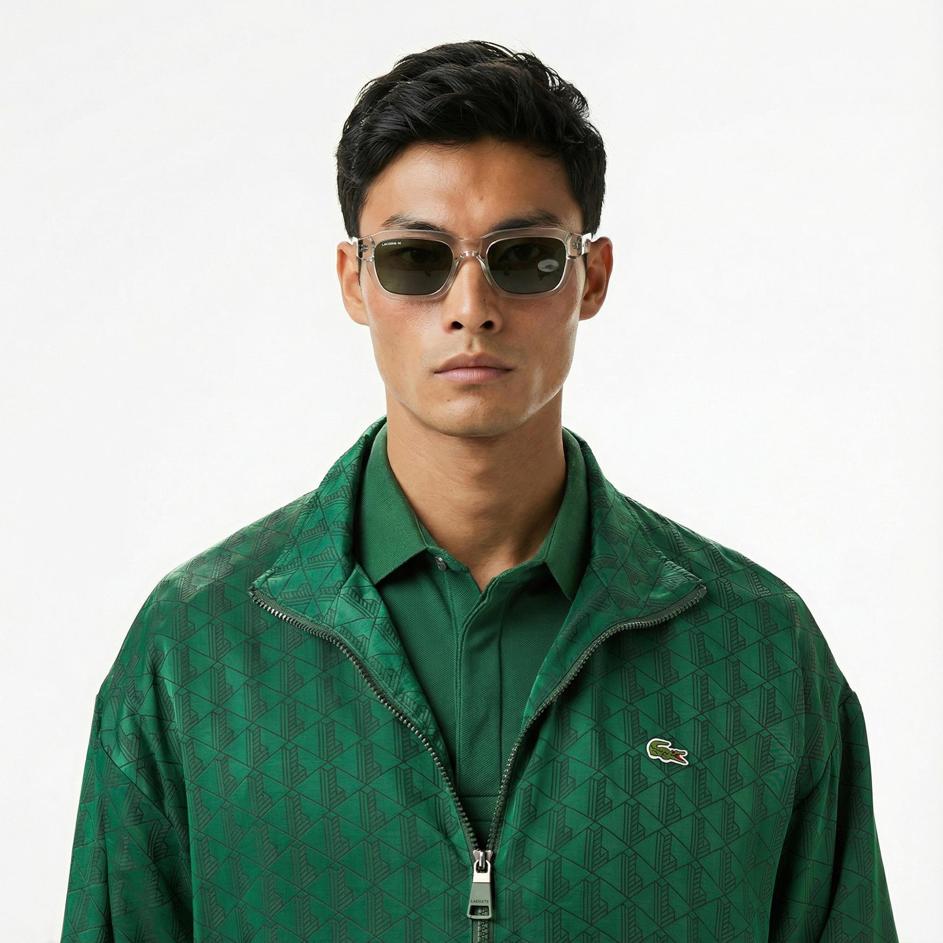Lacoste Erkek Dik Yaka Monogram Yeşil Ceket