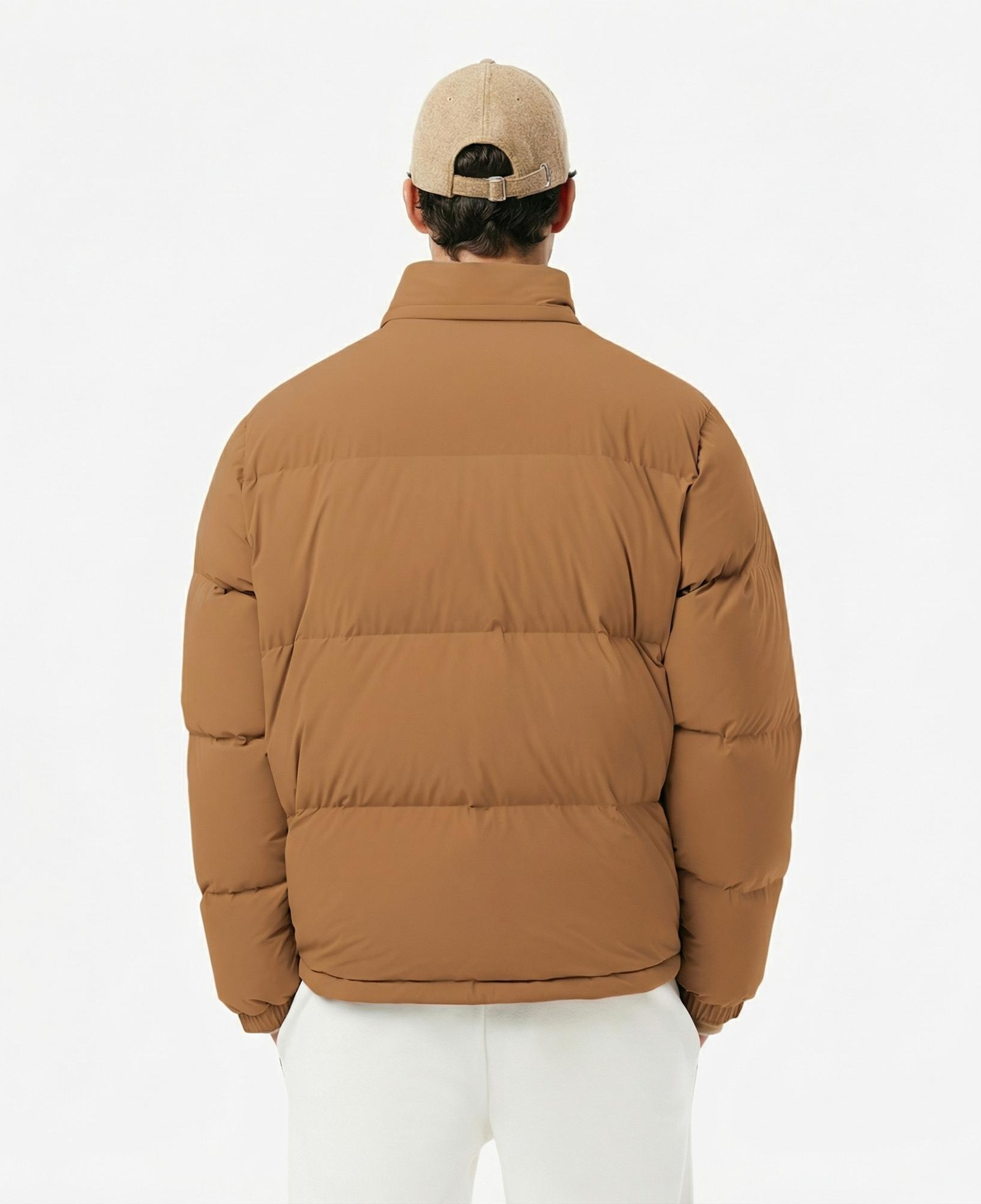 Lacoste Erkek Relaxed Fit Kapüşonlu Koyu Kahverengi Mont