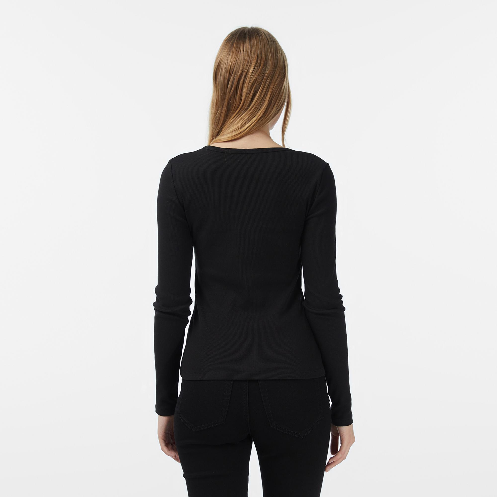 Calvin Klein Woven Label Kadın Siyah T-Shirt