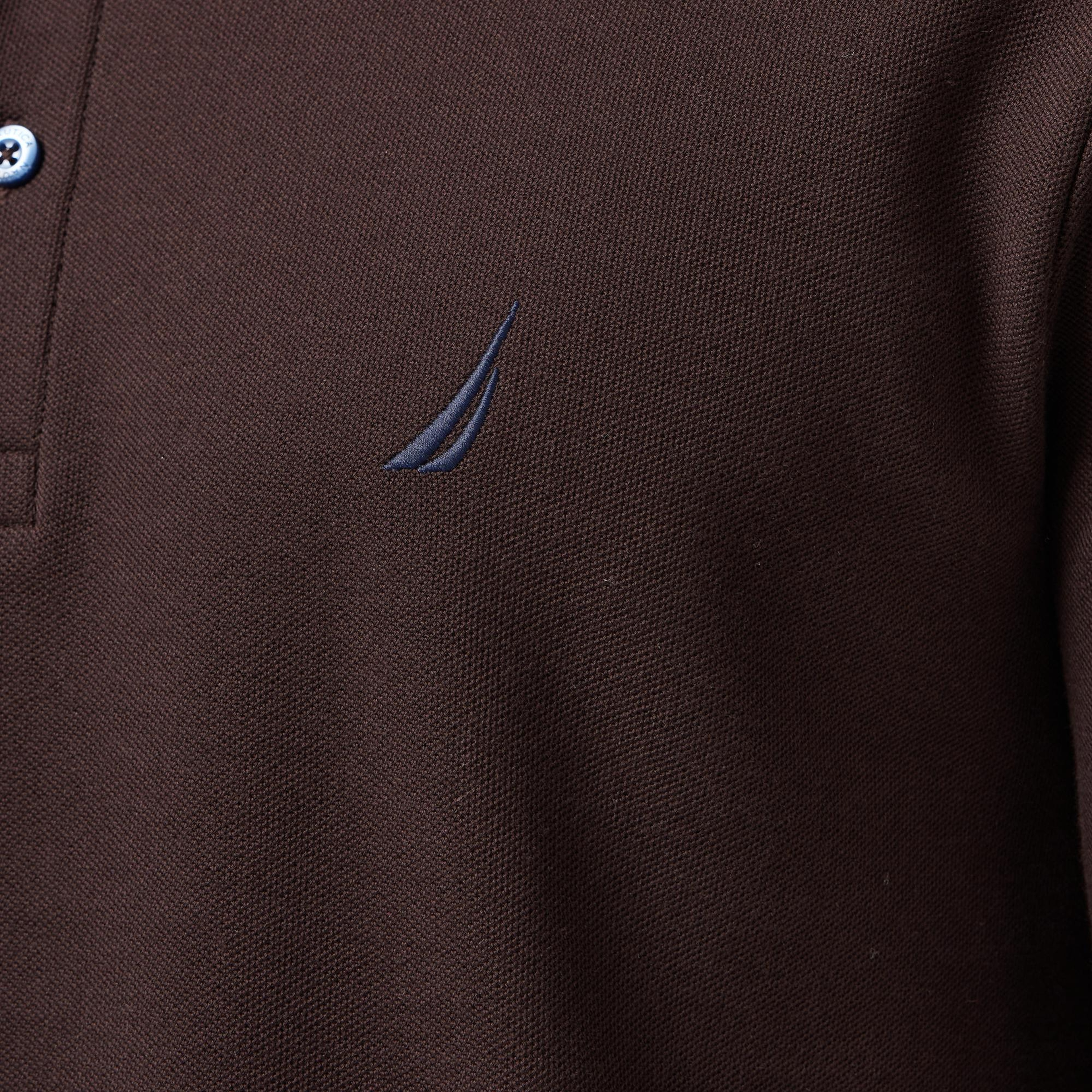 Nautica Erkek Kahverengi Uzun Kollu Polo Yaka T-Shirt