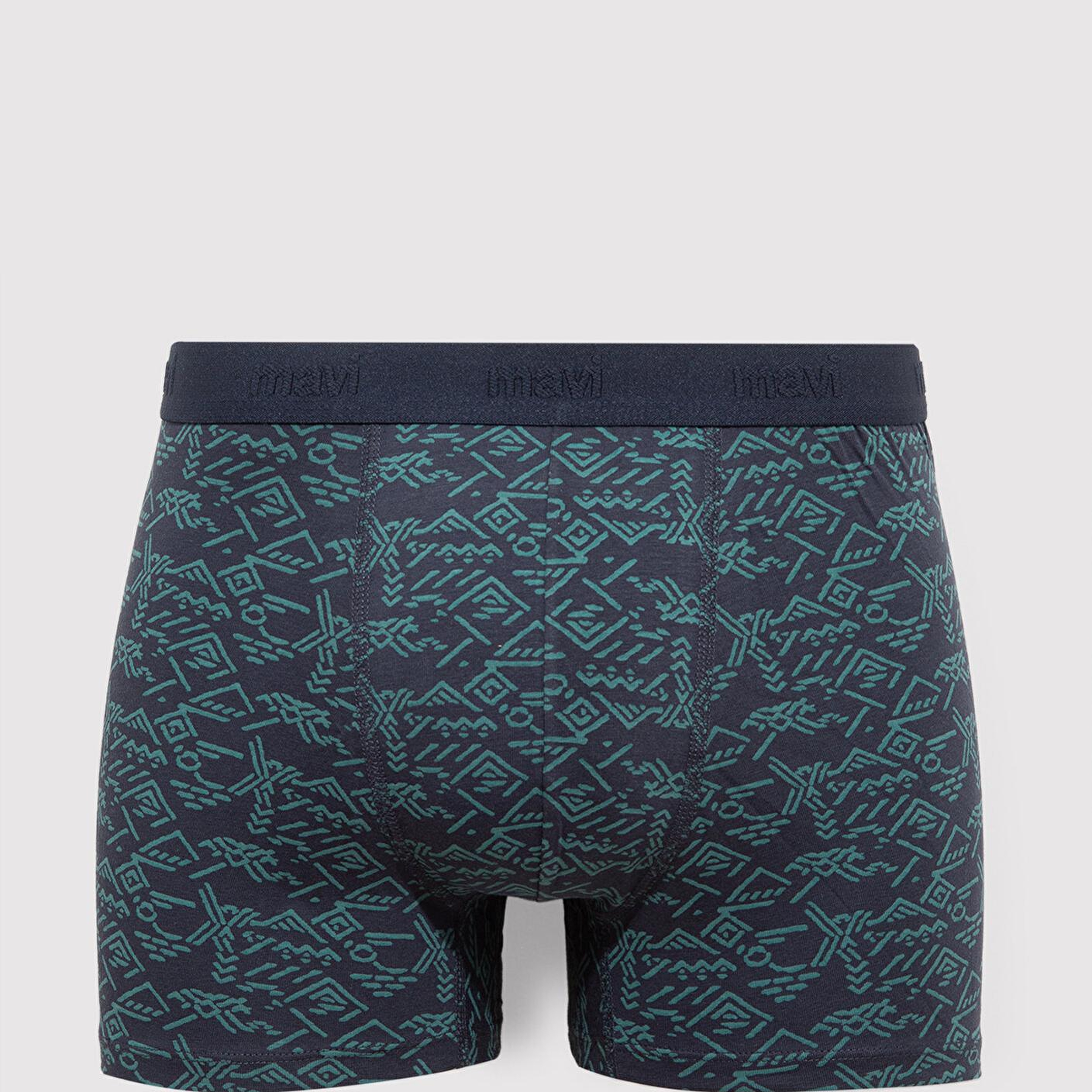 Mavi Baskılı Lacivert Boxer 092459-33648