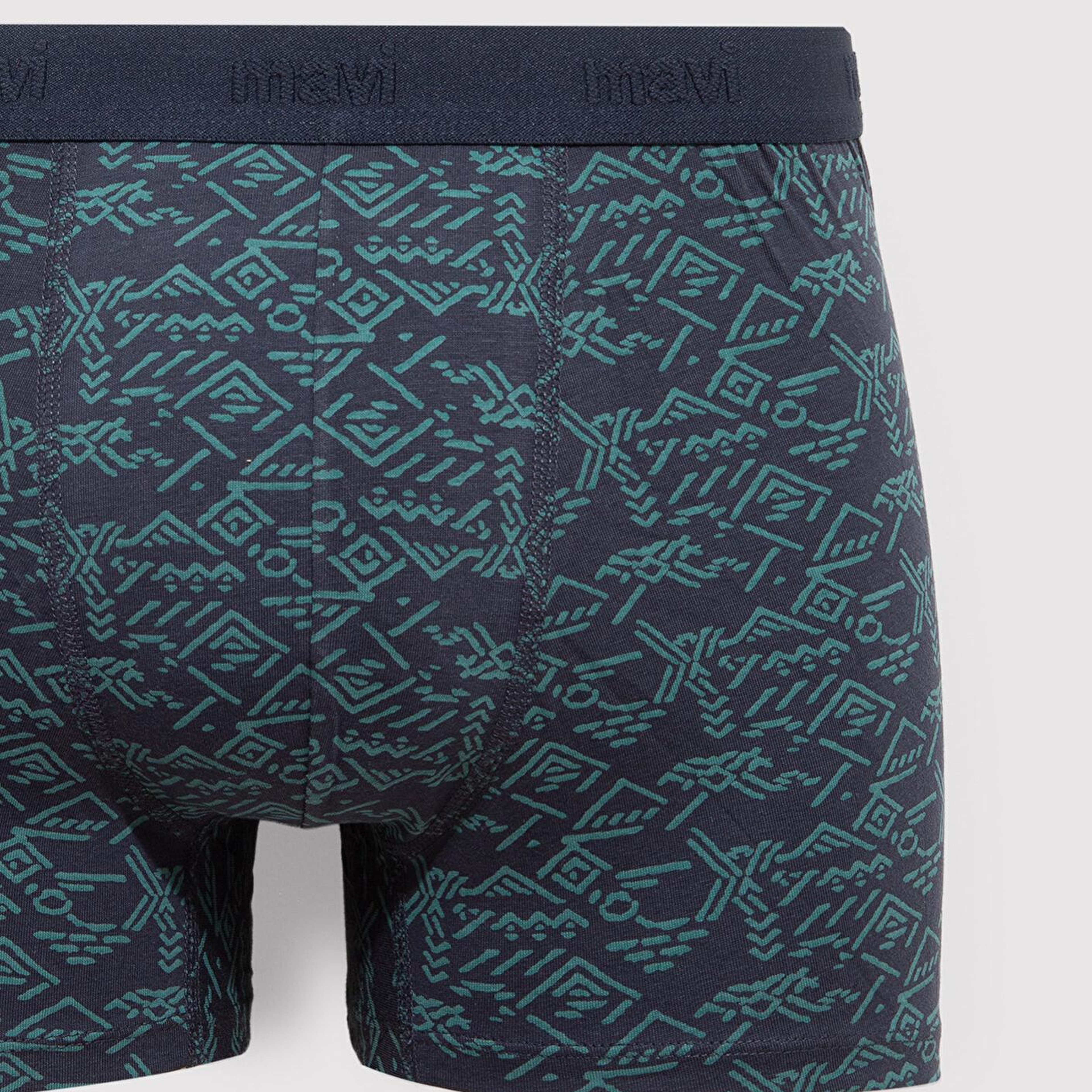 Mavi Baskılı Lacivert Boxer 092459-33648