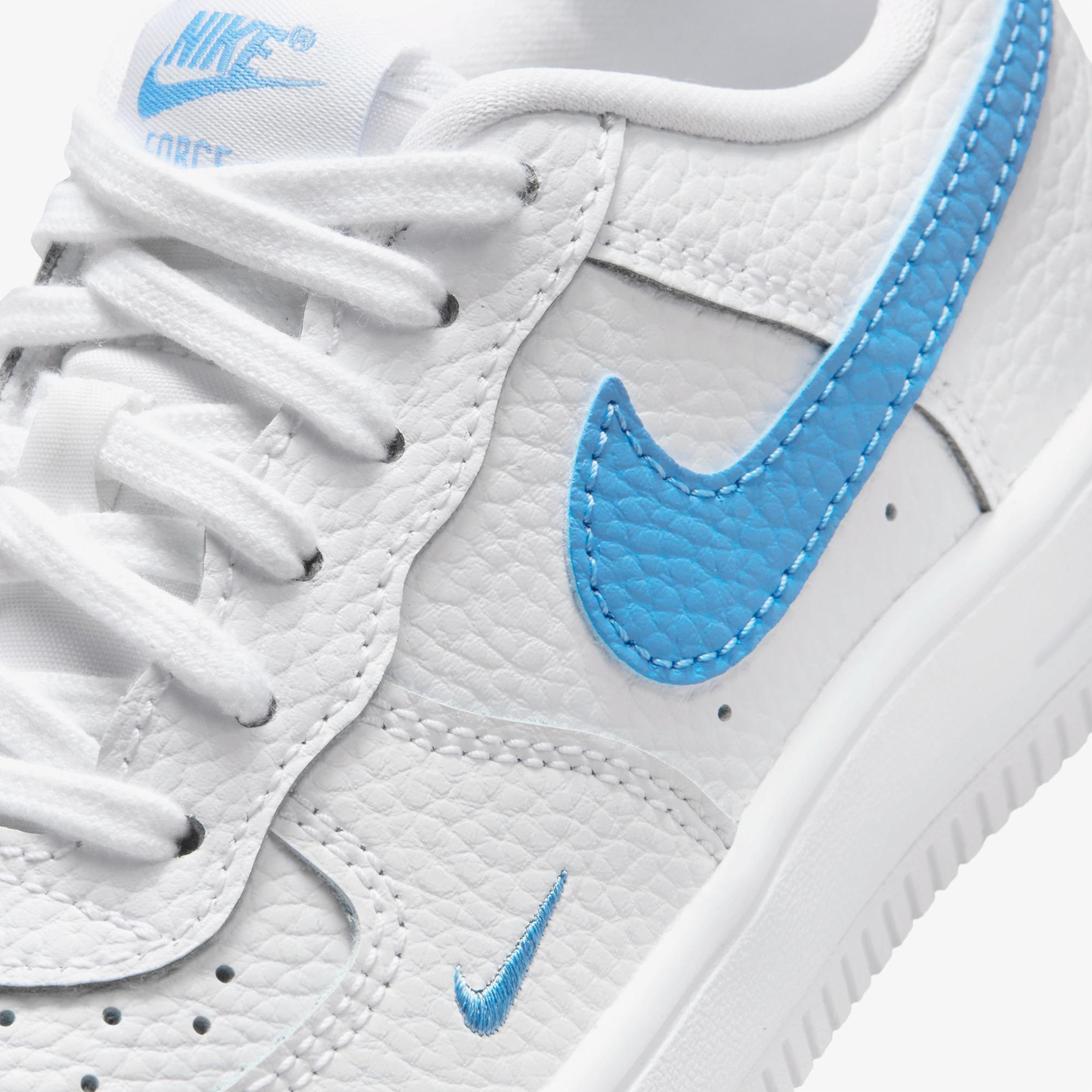 Nike Force 1 Low Lace Çocuk Beyaz/Mavi Spor Ayakkabı