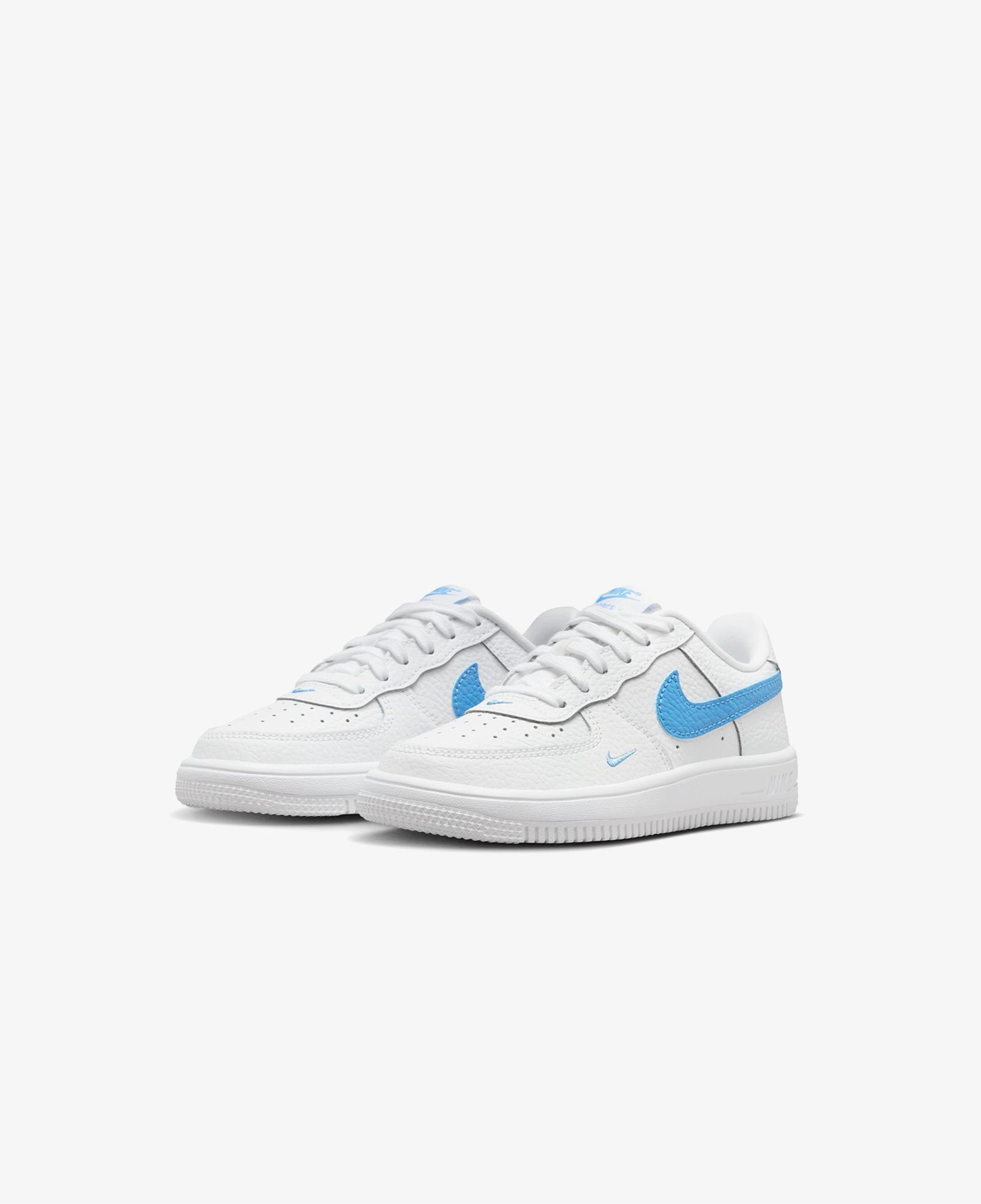 Nike Force 1 Low Lace Çocuk Beyaz/Mavi Spor Ayakkabı