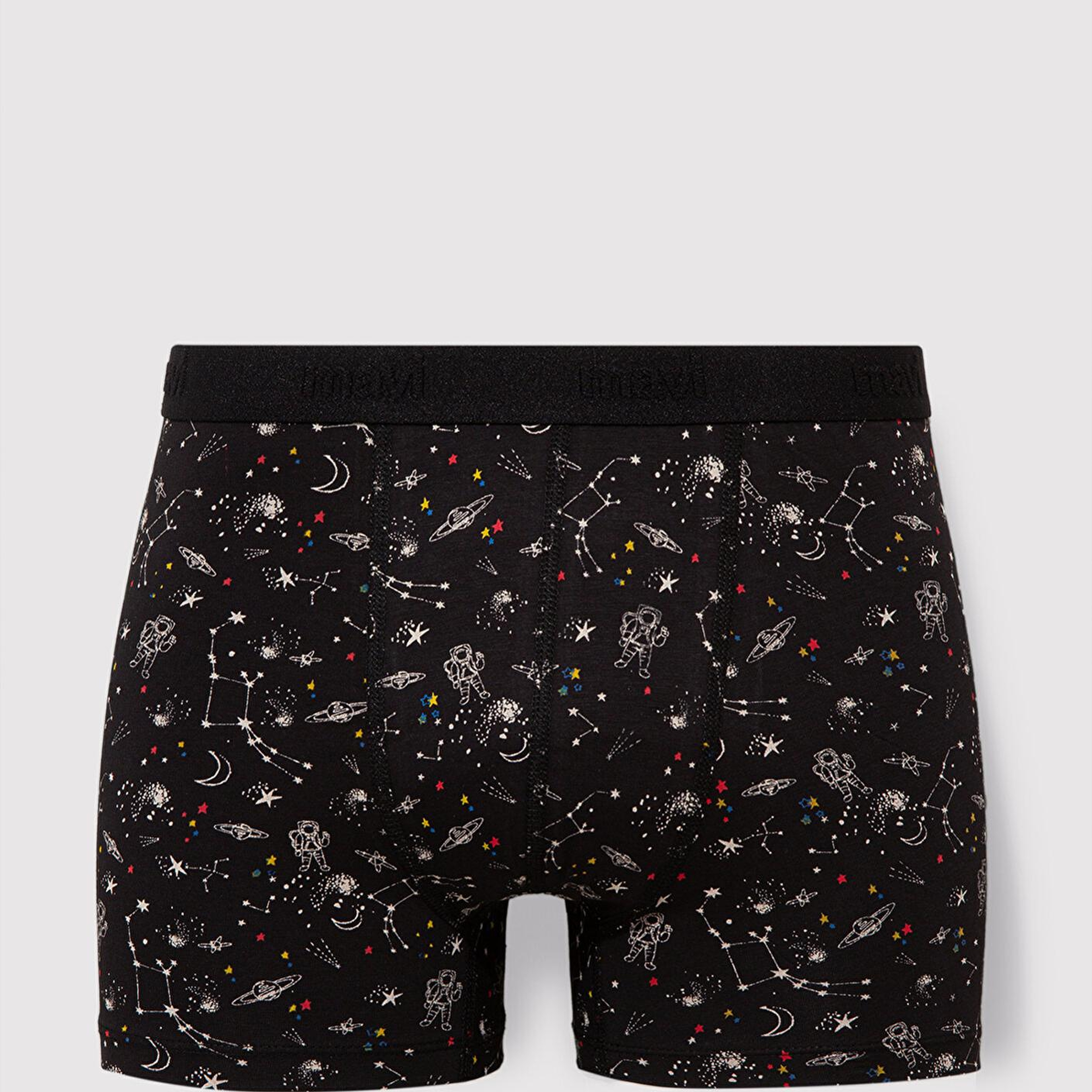 Mavi Galaksi Baskılı Siyah Boxer 092084-900