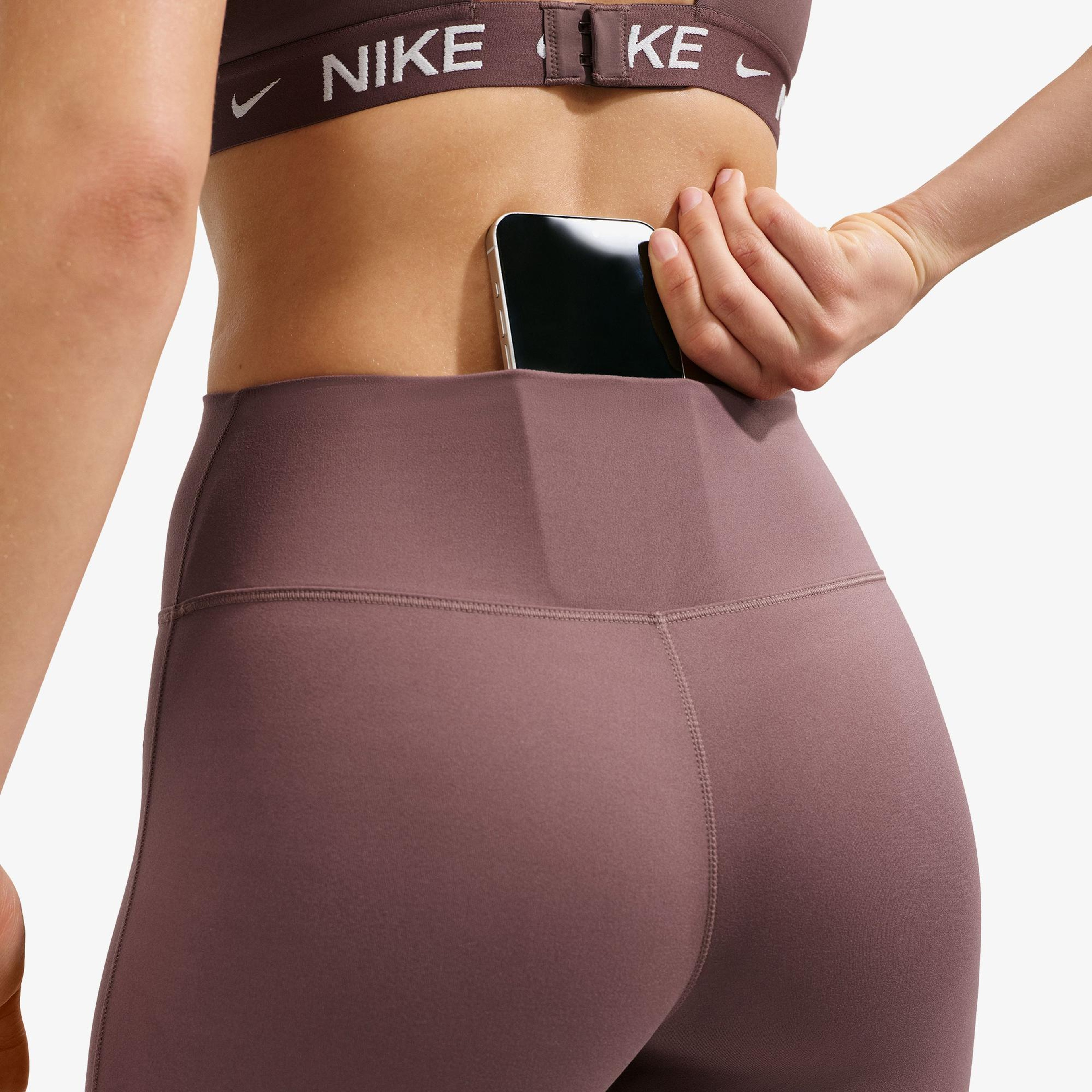 Nike Dri-Fit One Yüksek Belli Kadın Kahverengi Tayt