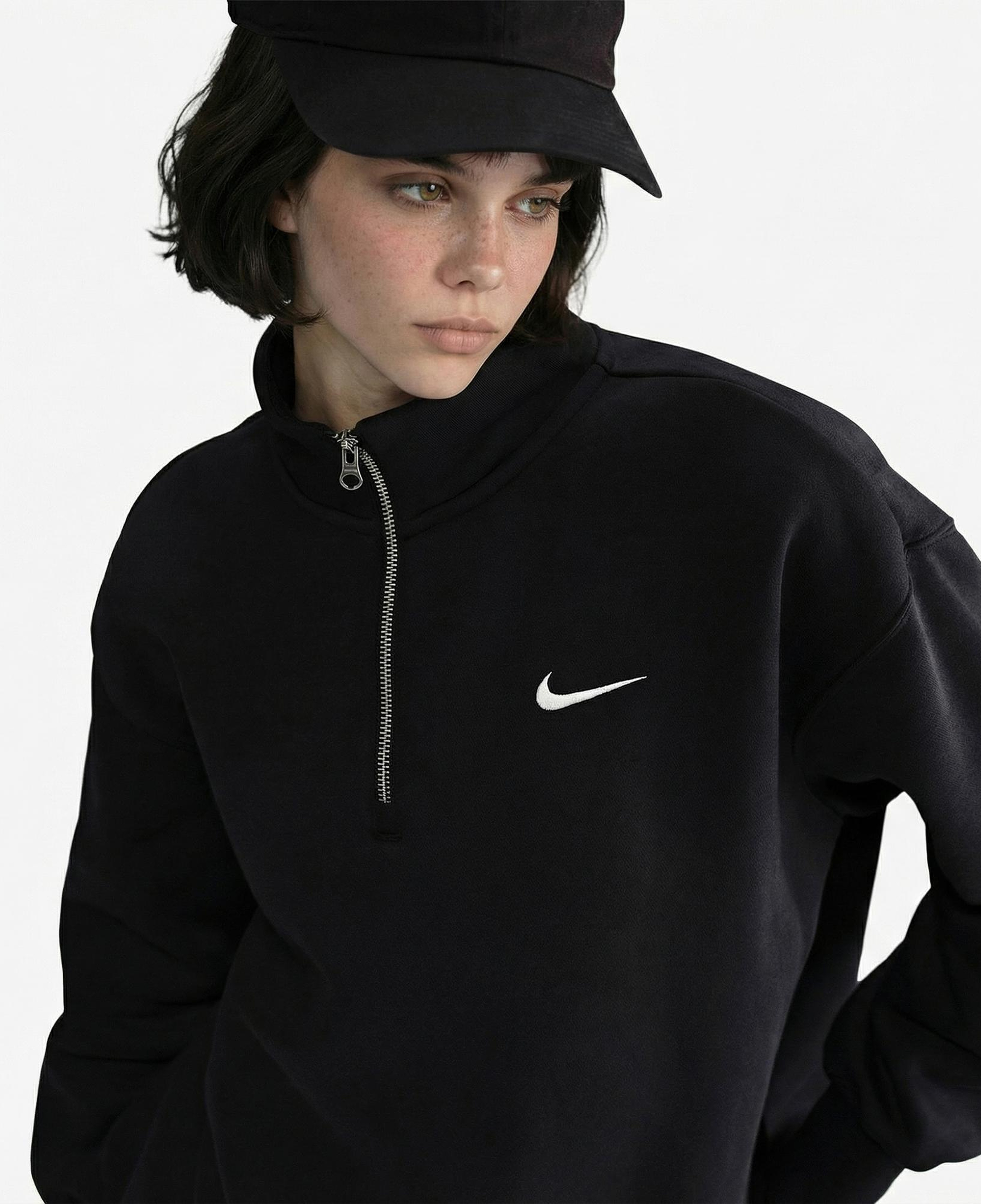 Nike Sportswear Phoenix Fleece Kadın Siyah Sweatshirt