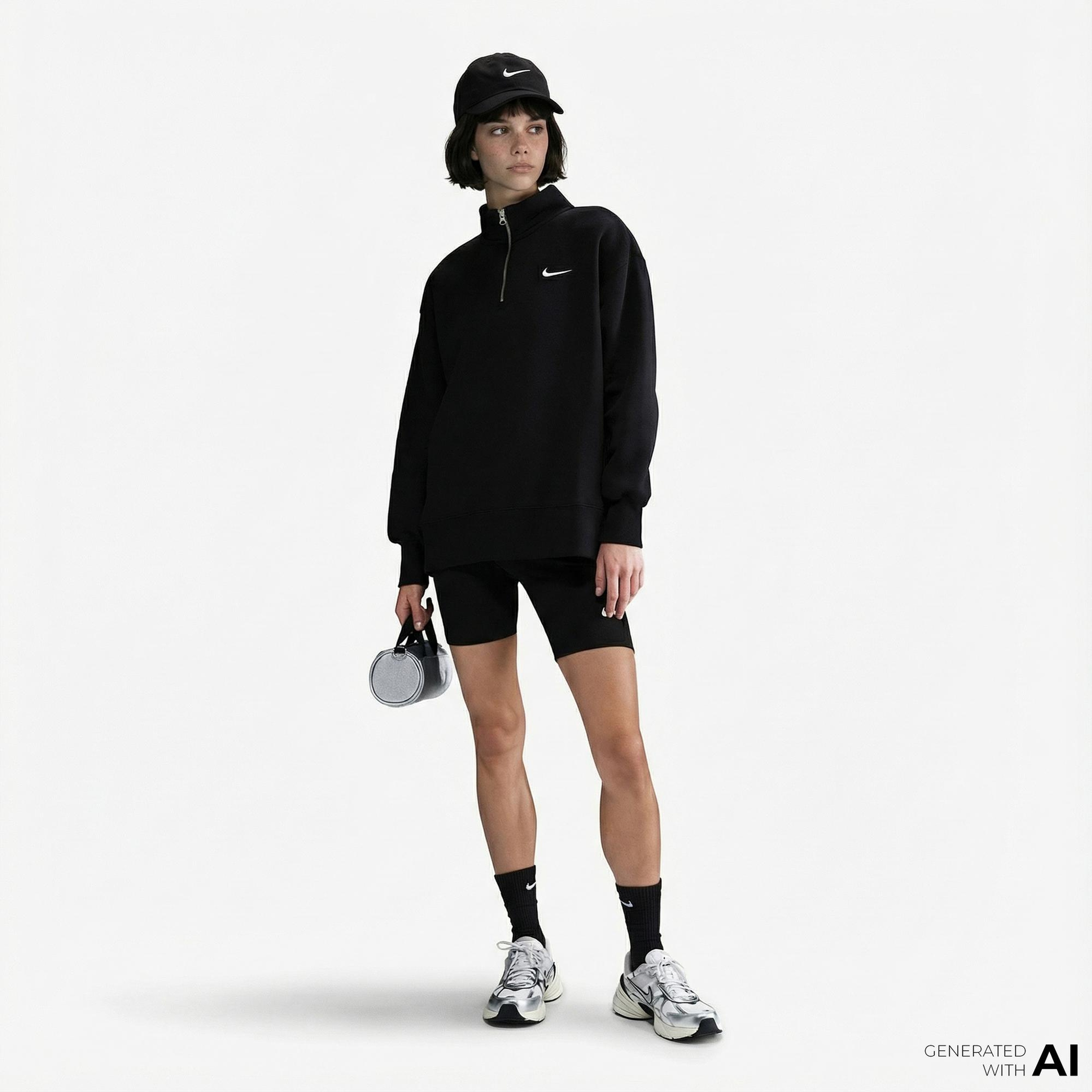 Nike Sportswear Phoenix Fleece Kadın Siyah Sweatshirt