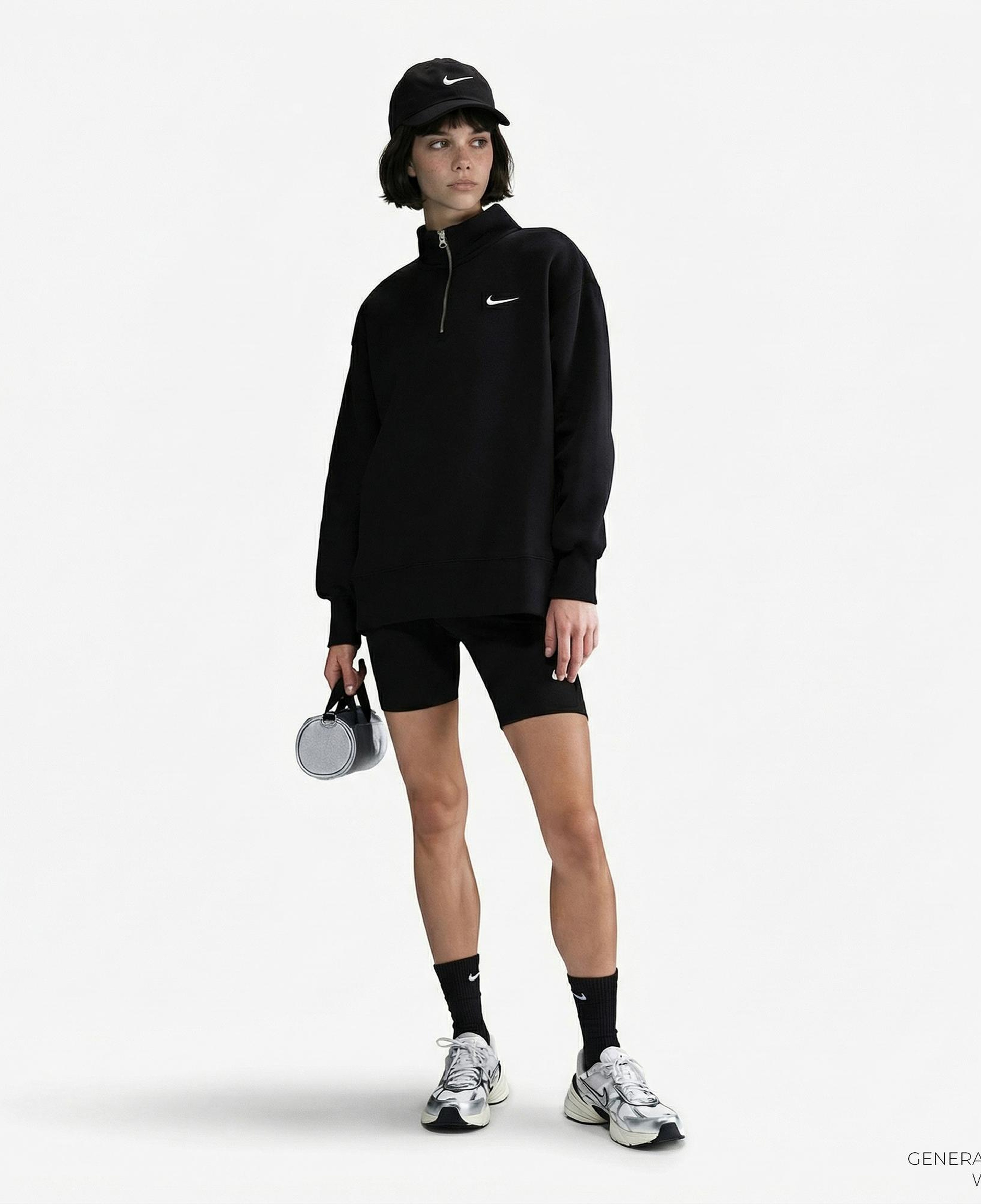 Nike Sportswear Phoenix Fleece Kadın Siyah Sweatshirt