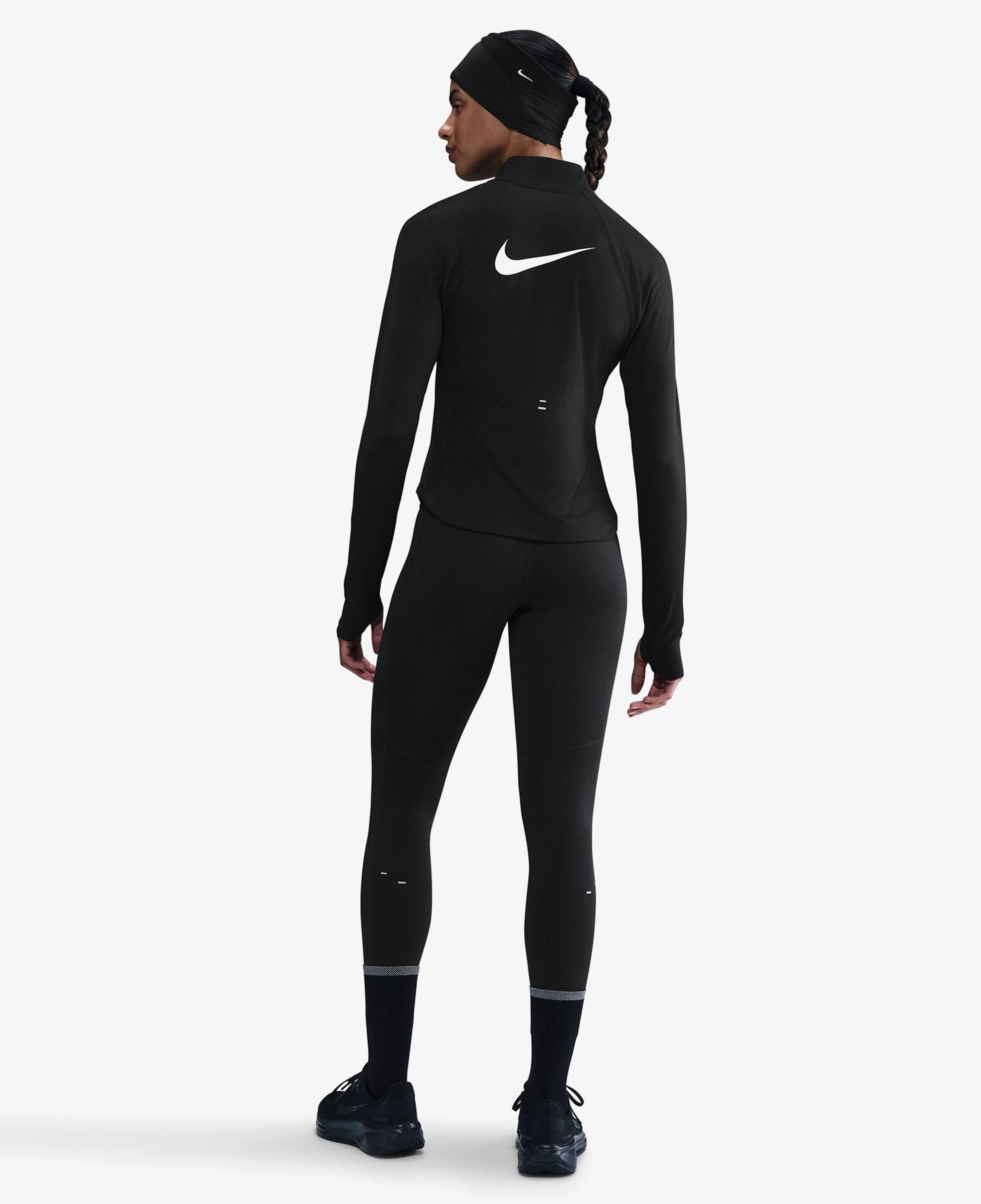 Nike Dri-Fit Tempo Swoosh Run Kadın Siyah T-Shirt