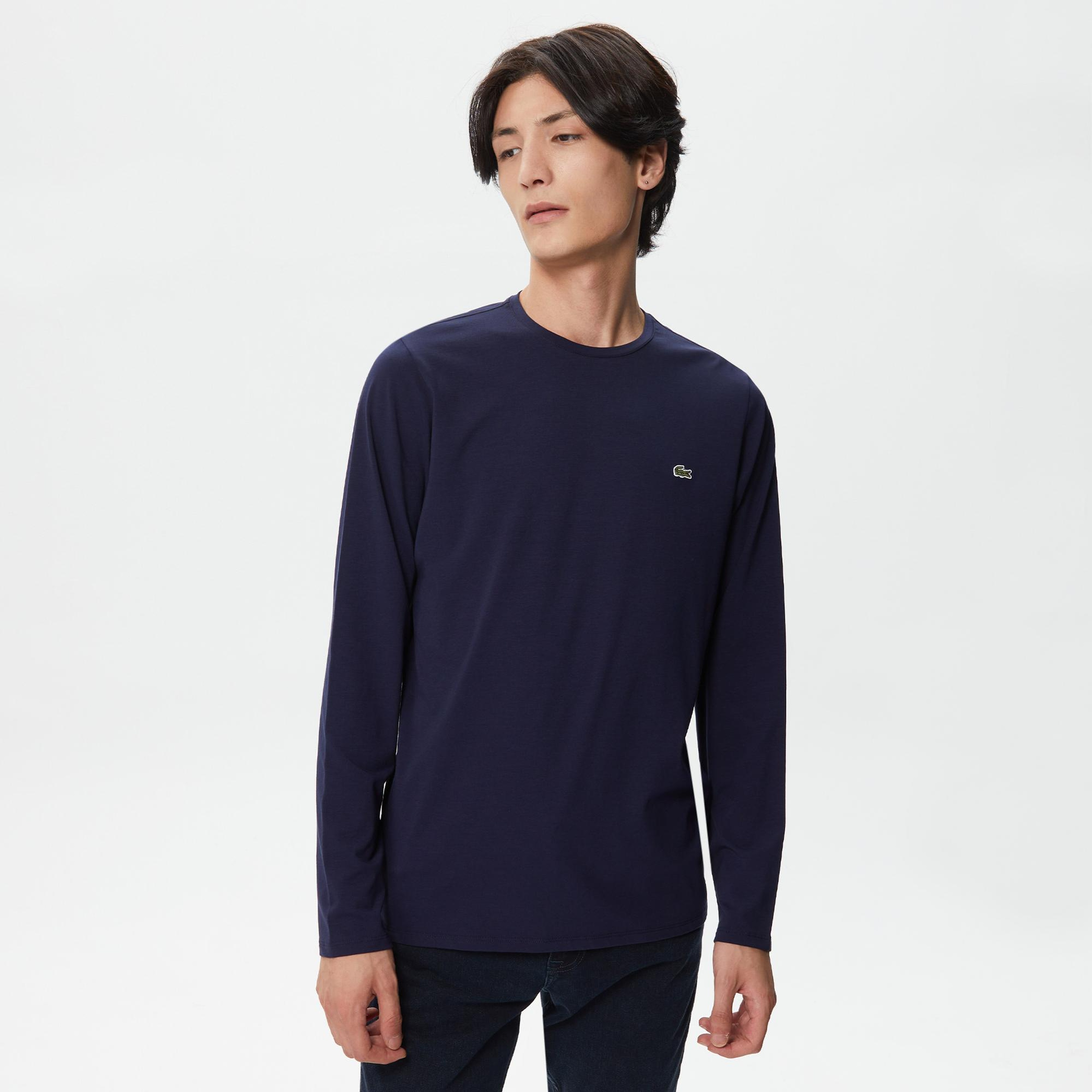 Lacoste Erkek Regular Fit Uzun Kollu Bisiklet Yaka Lacivert T-Shirt