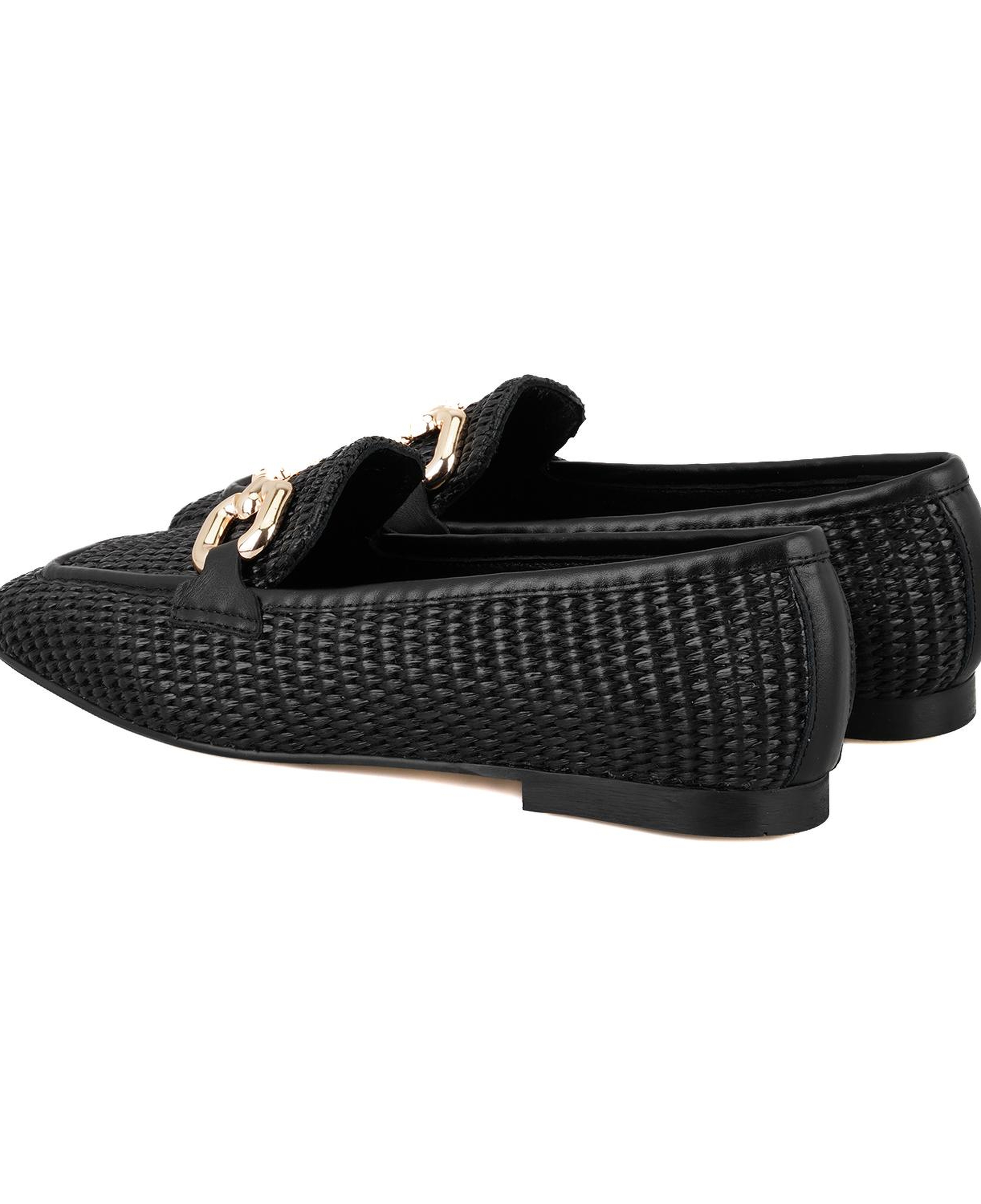 Kadın Siyah Hasır Loafer