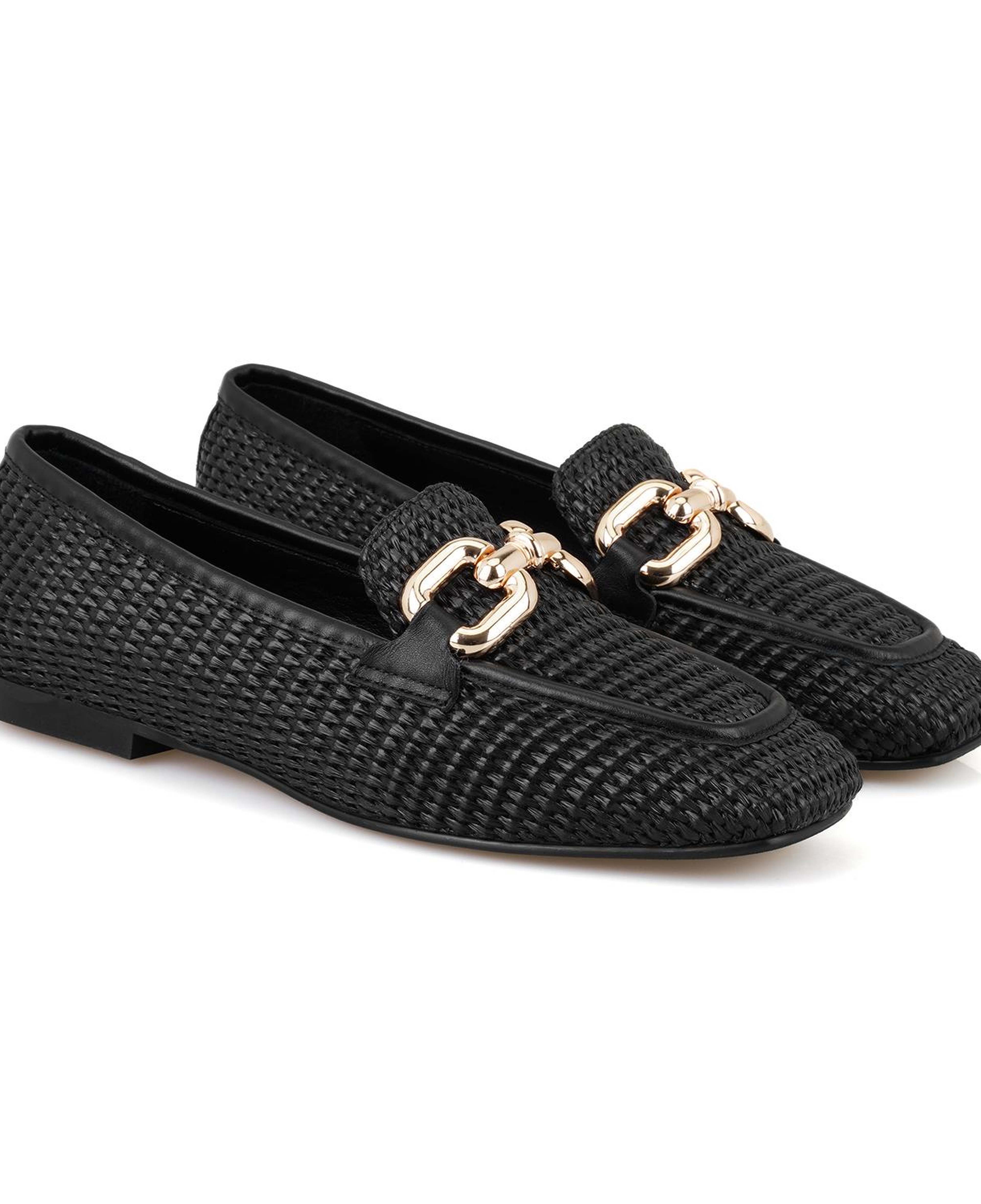 Kadın Siyah Hasır Loafer