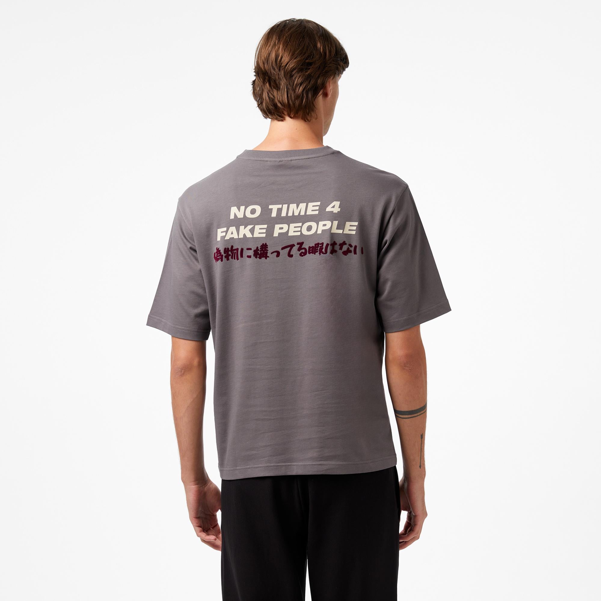 UNITED4 Classic Erkek Gri T-Shirt FAKE-ANT | FashFed