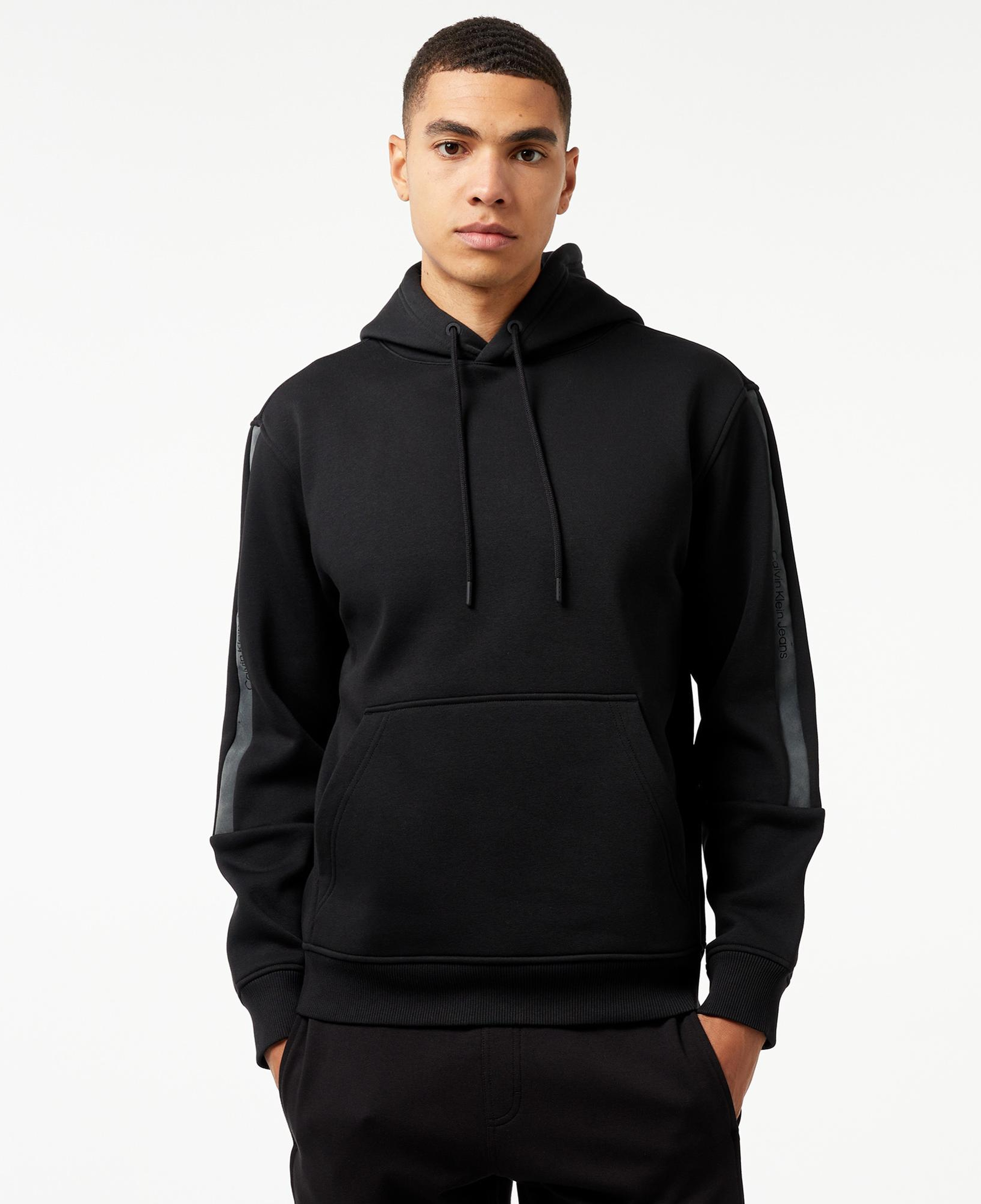 Calvin Klein Jeans Logo Tape Erkek Siyah Hoodie