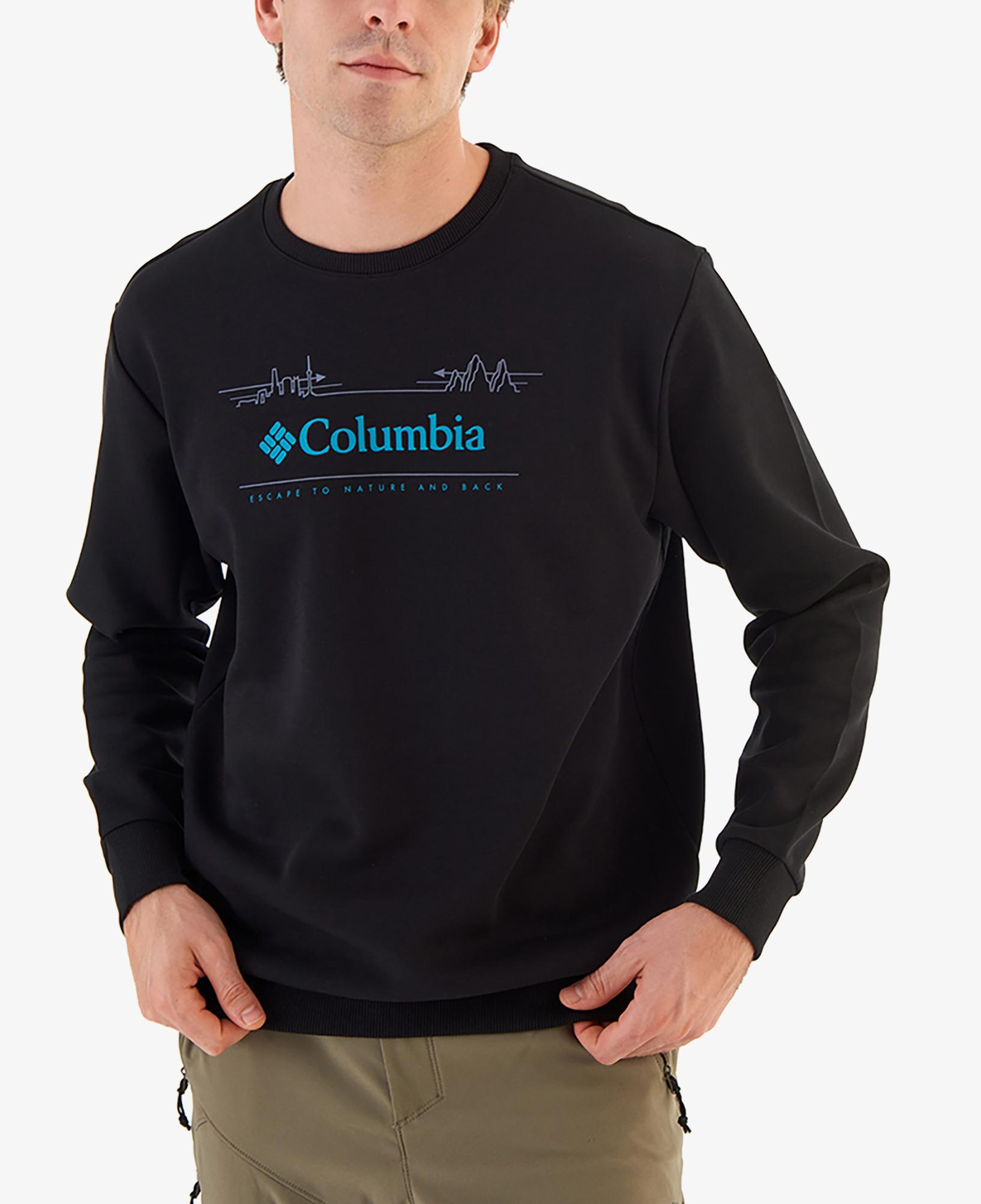Columbia Nature And Back Crew Erkek Siyah Sweatshirt