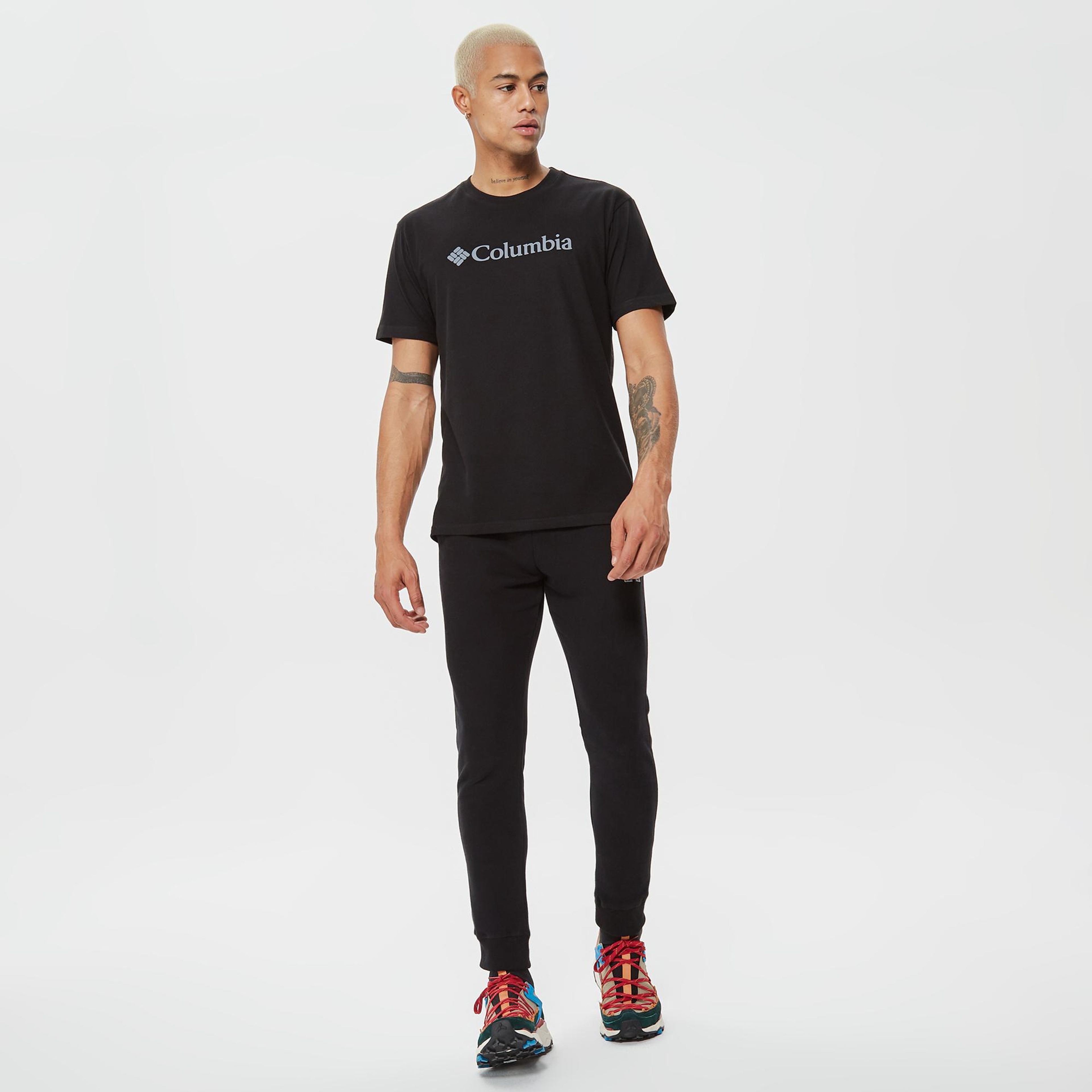 Columbia Basic Big Logo Brushed Erkek Siyah T-Shirt