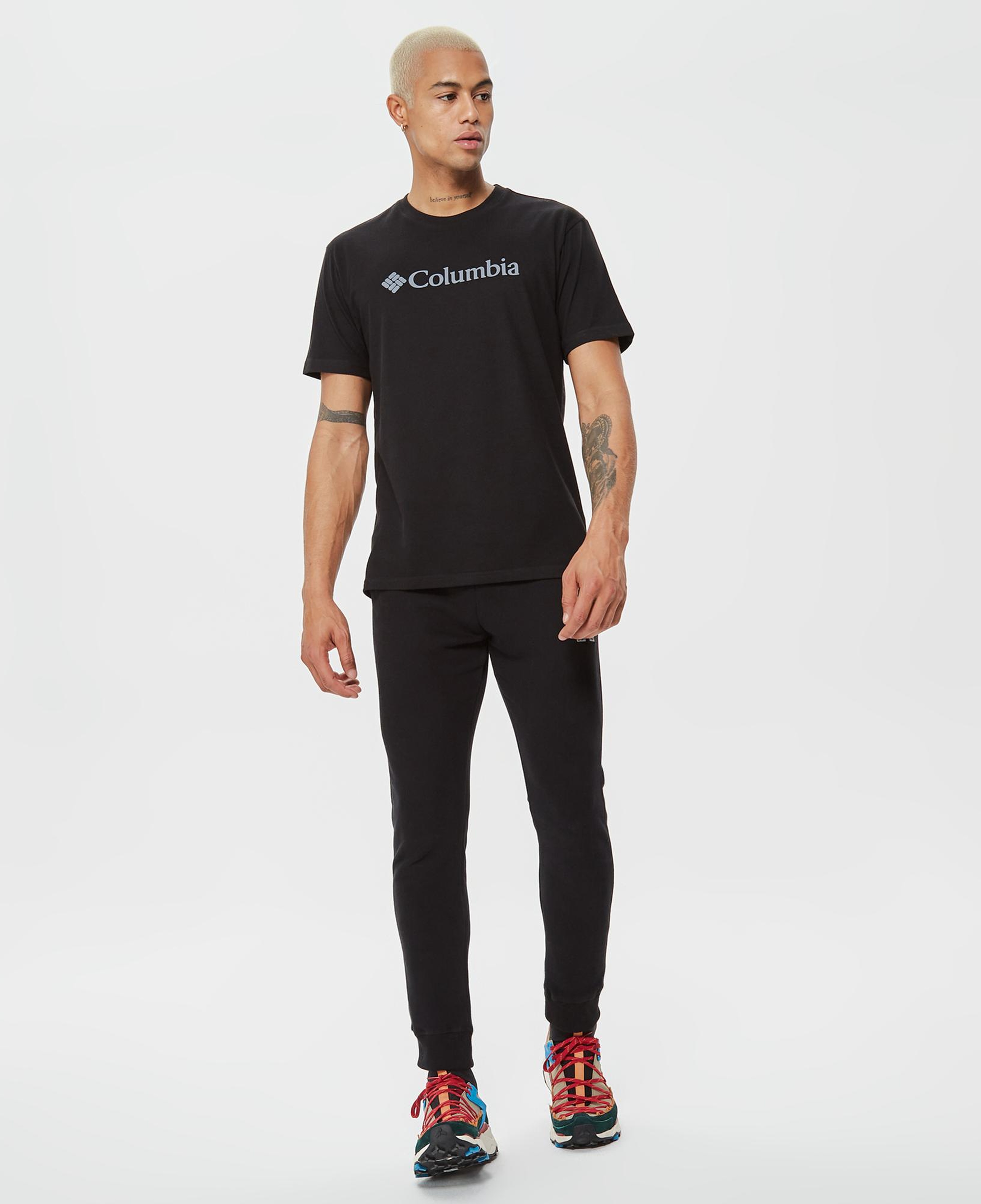 Columbia Basic Big Logo Brushed Erkek Siyah T-Shirt