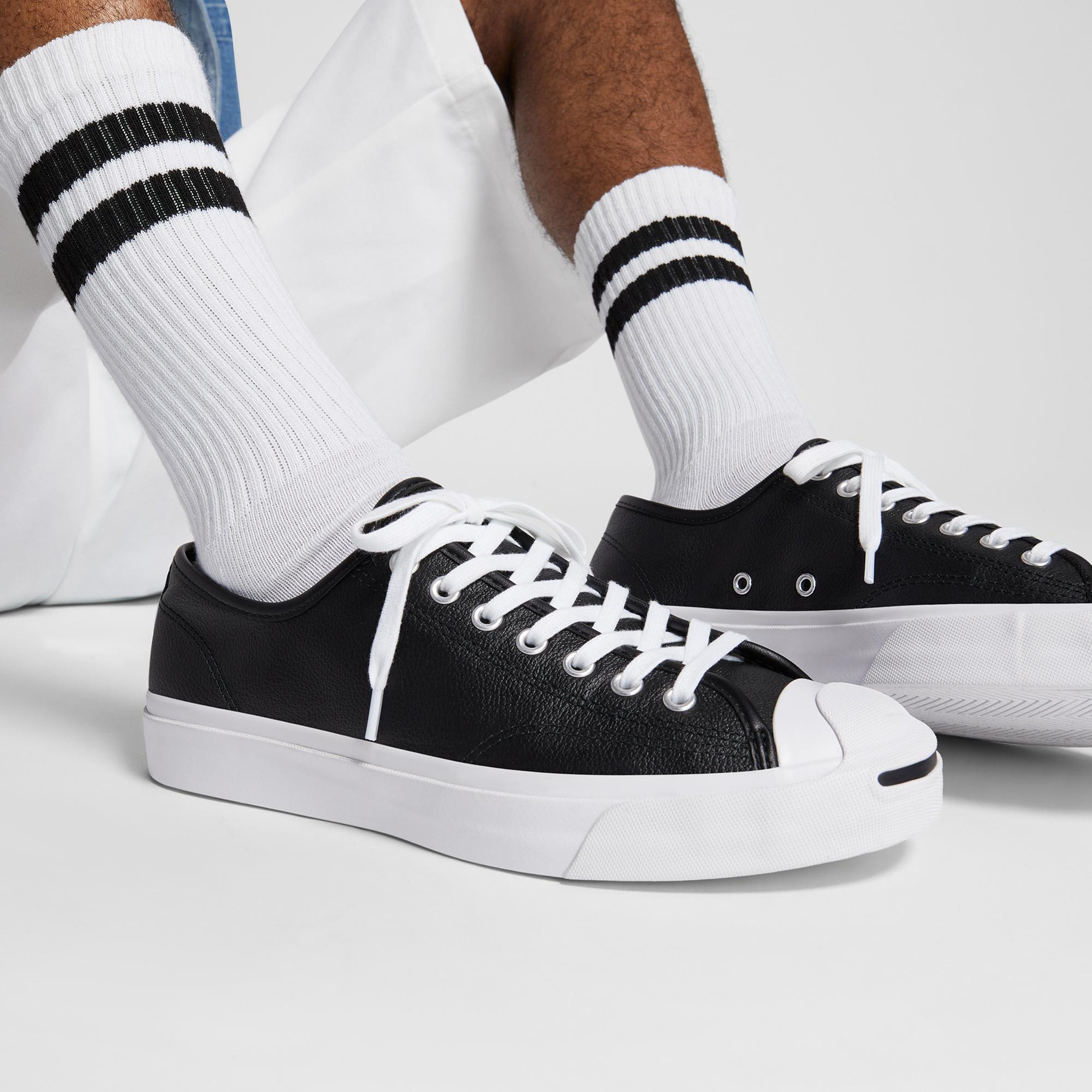Converse Jack Purcell Unisex Siyah Deri Sneaker