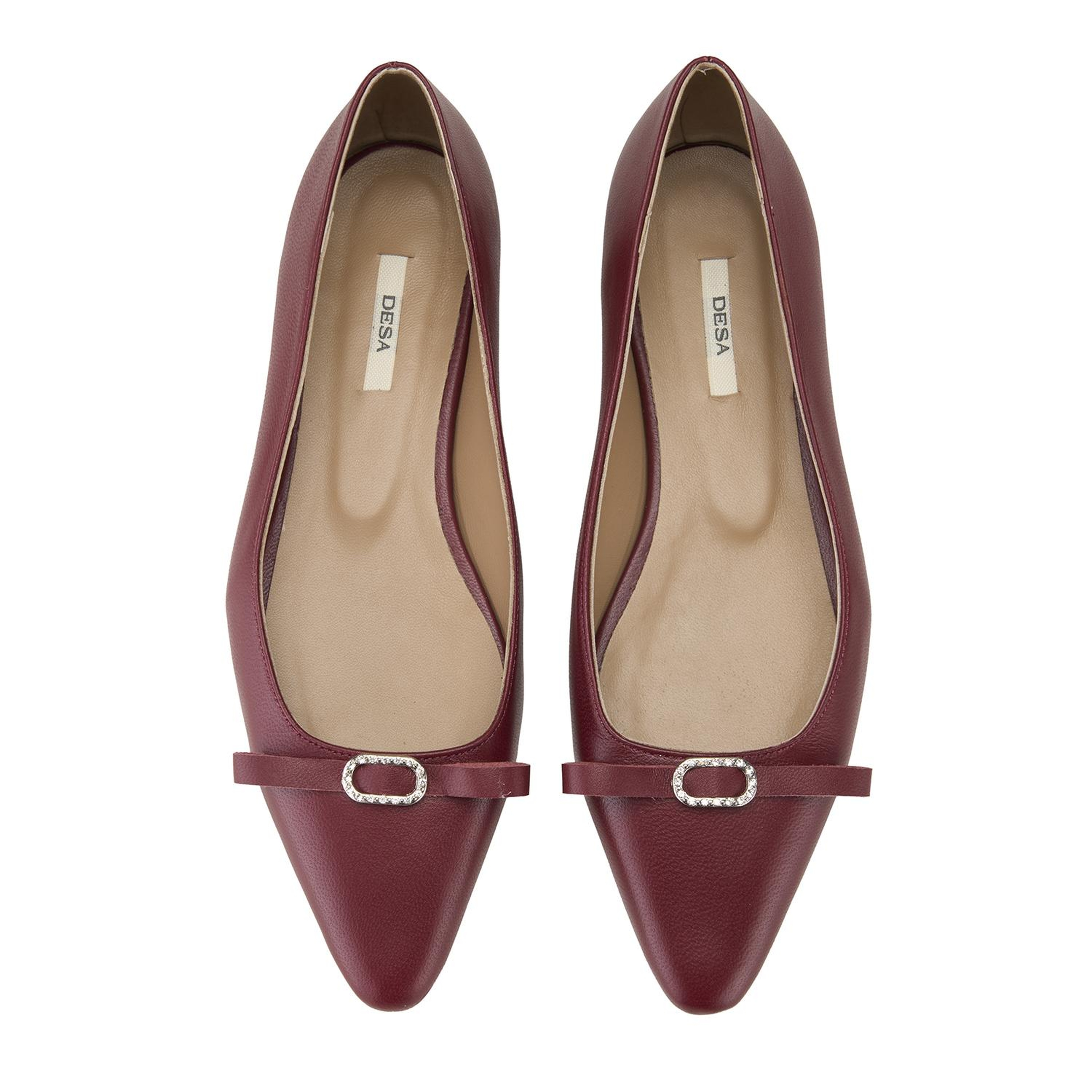 Kadın Bordo Deri Babet