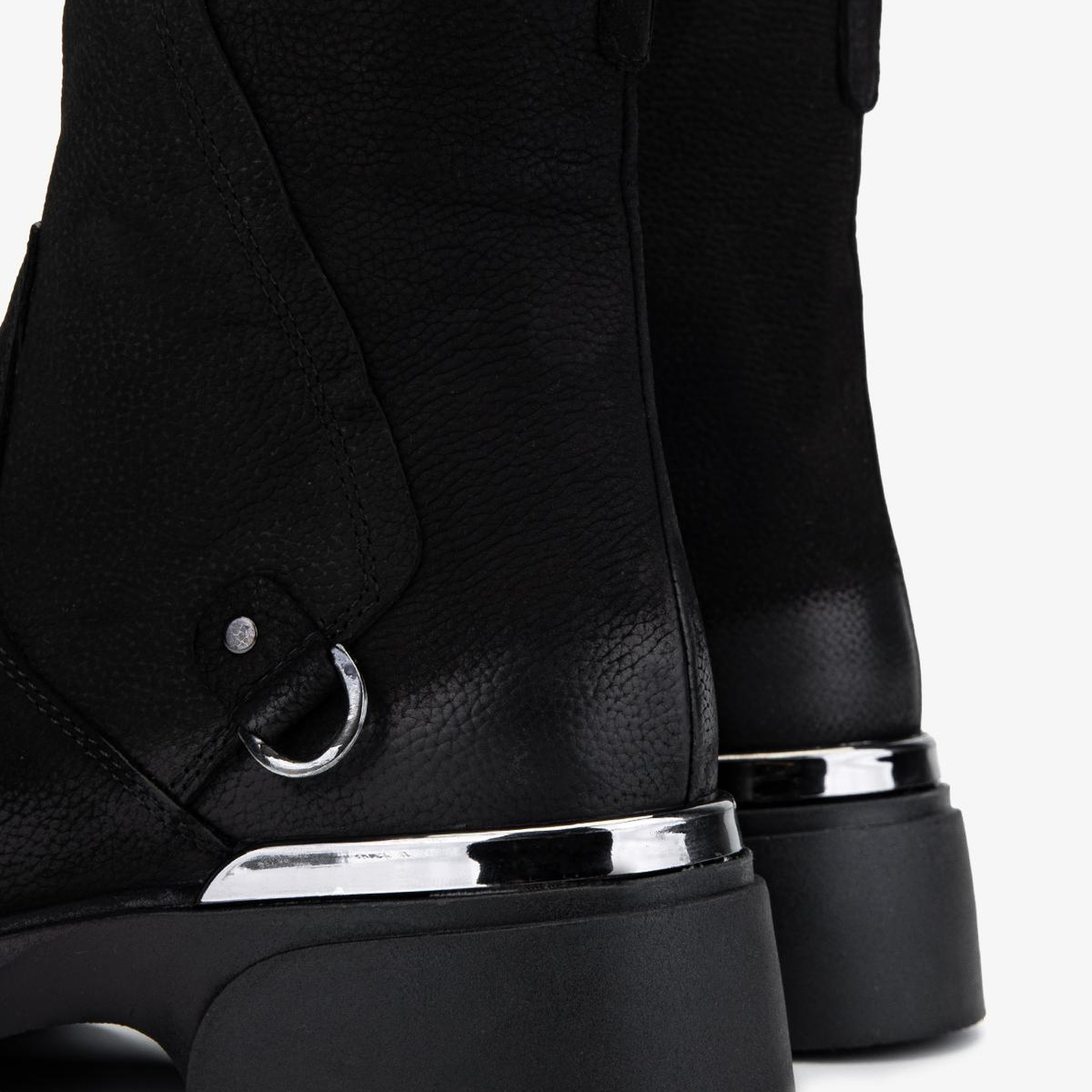 Valmenti Kadın Hakiki Deri Siyah Nubuk Düz Bot