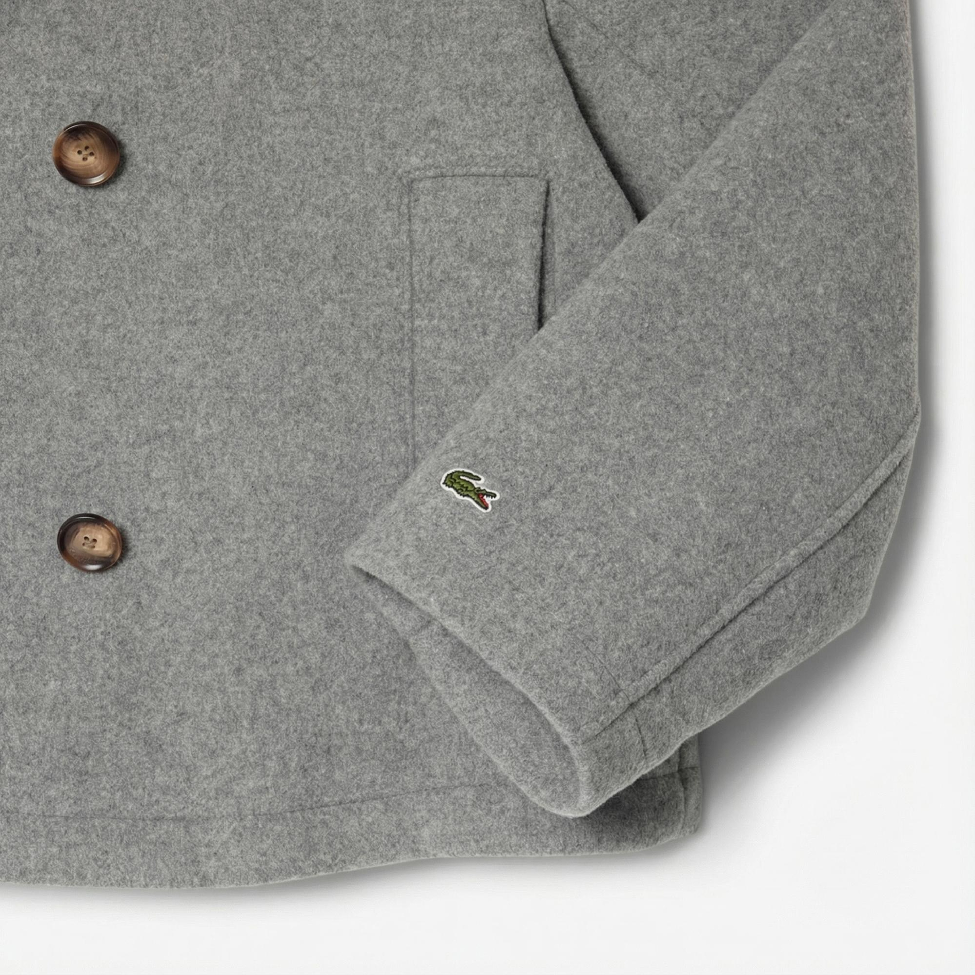 Lacoste Kadın Oversize Fit Koyu Gri Kaban