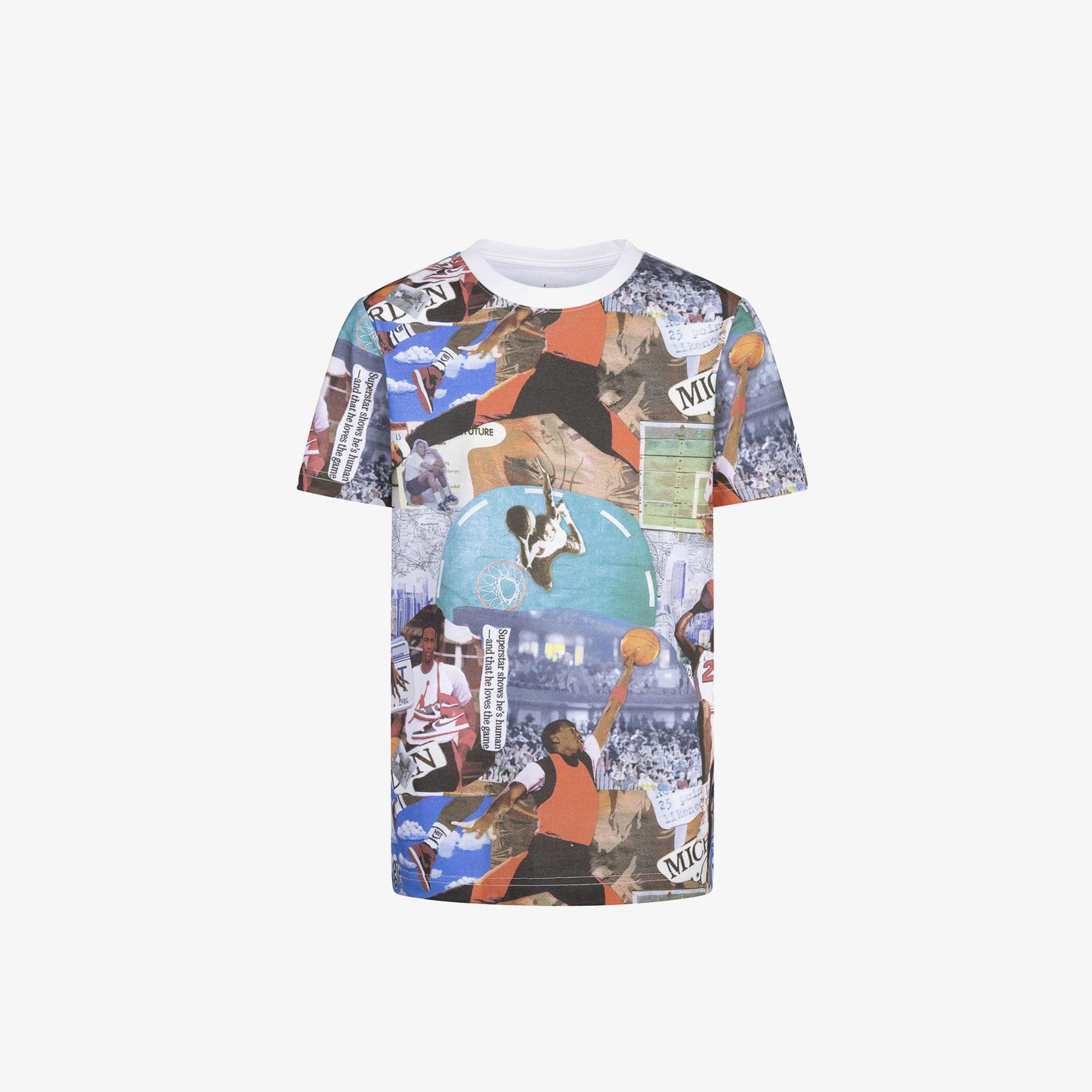 Jordan MJ Brooklyn Collage Çocuk Çok Renkli Kısa Kol T-Shirt