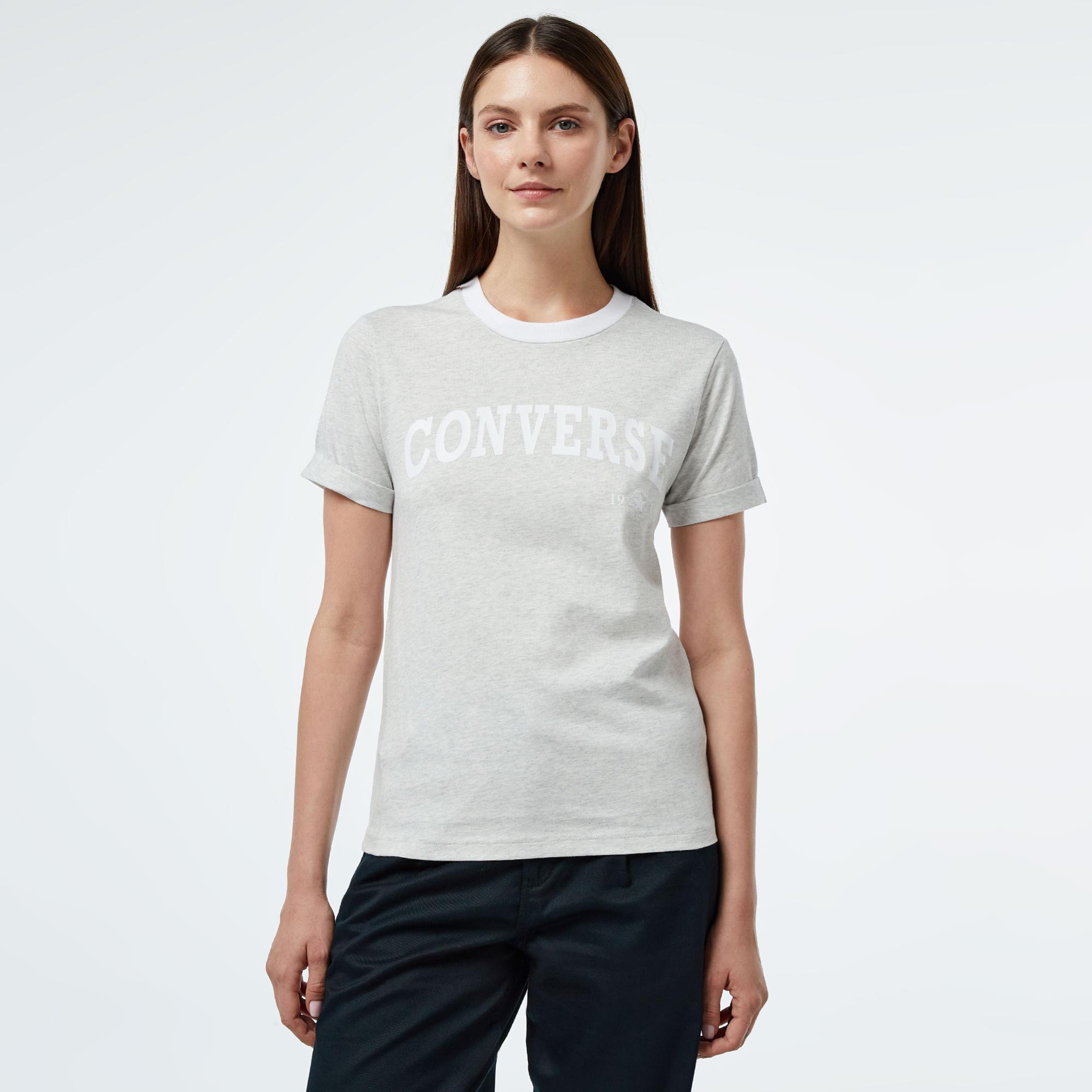 Converse Retro Ringer Kadın Gri T-Shirt