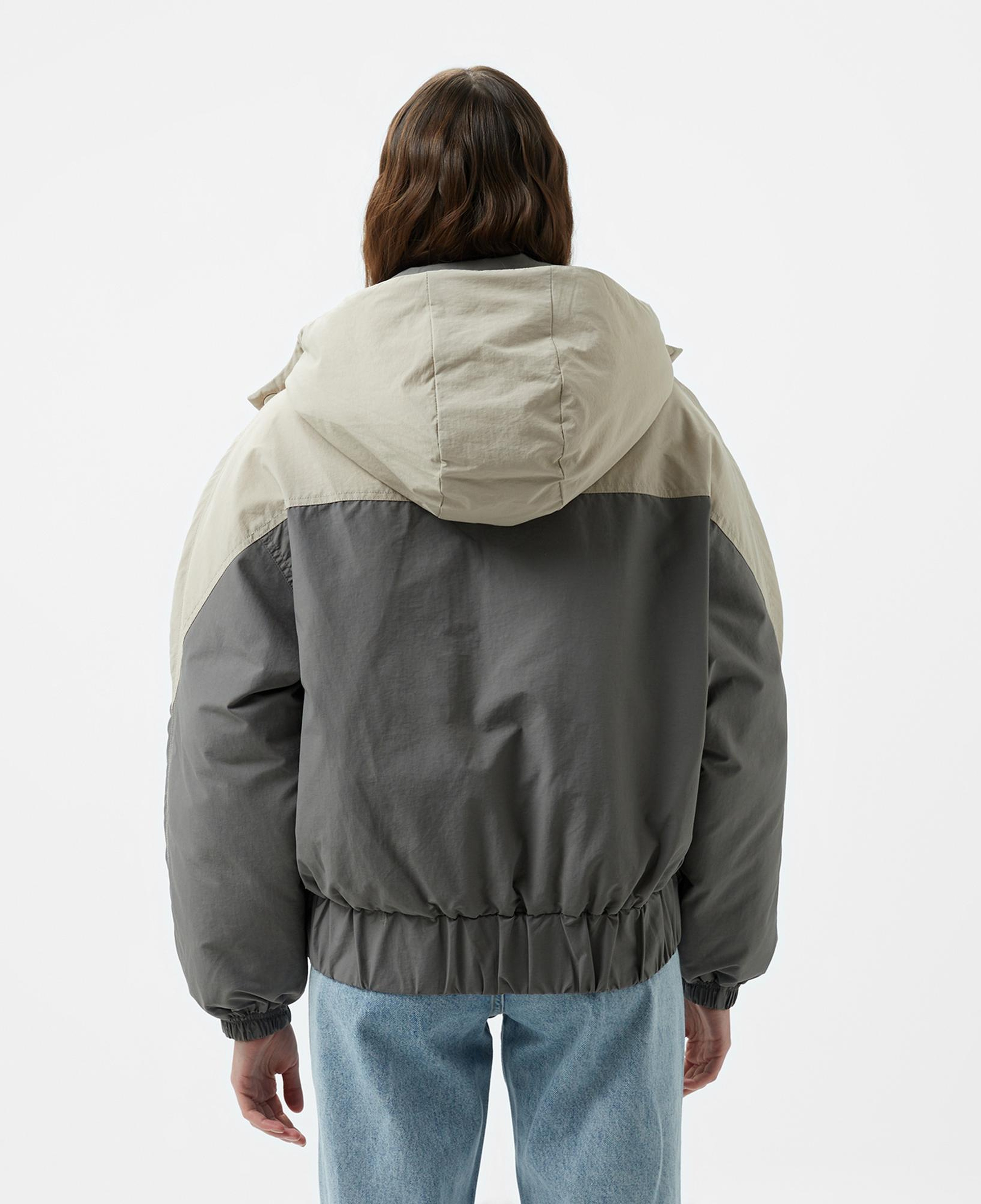 Converse Kadın Kapüşonlu Renk Bloklu Gri Mont