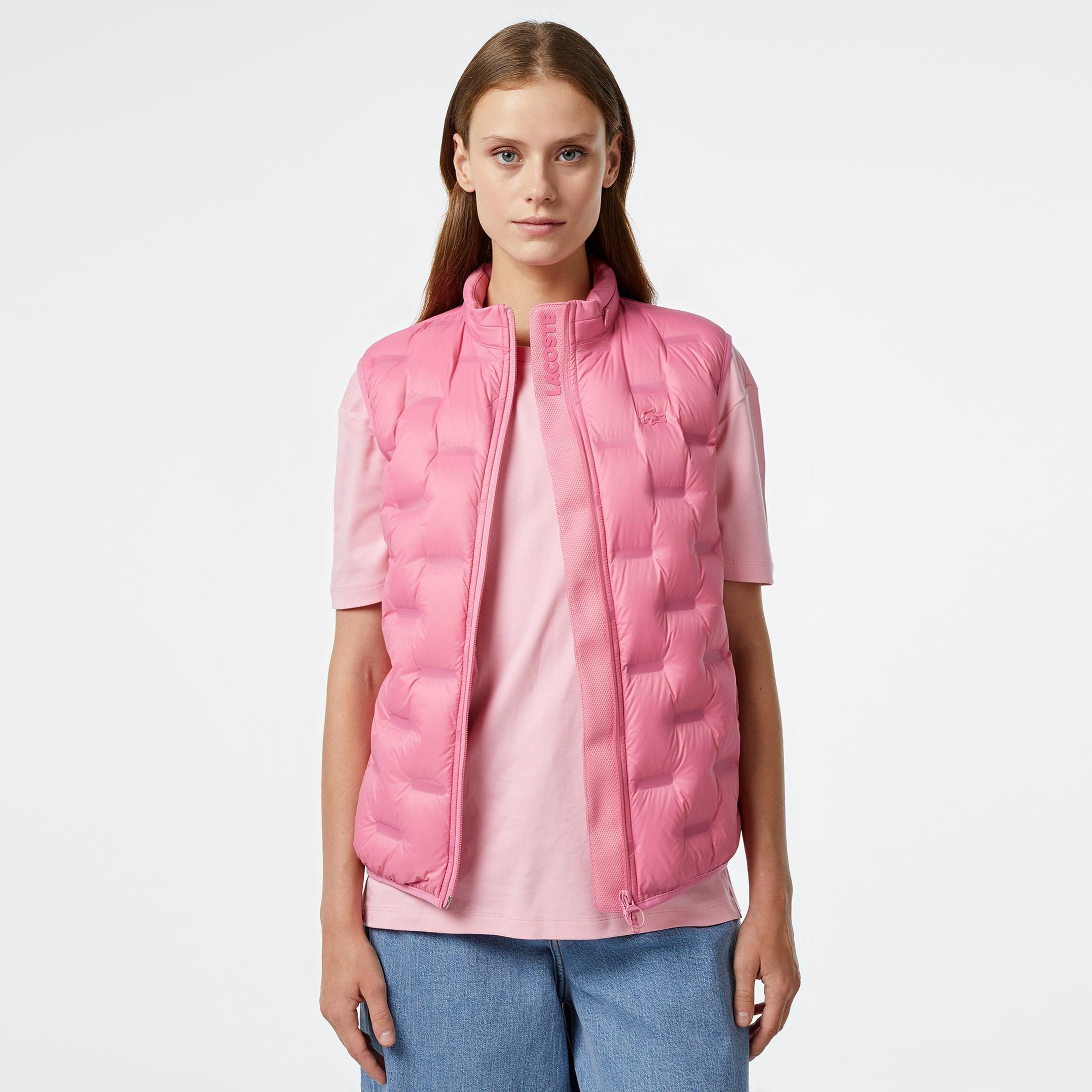 Lacoste Kadın Regular Fit Kapüşonlu Pembe Yelek