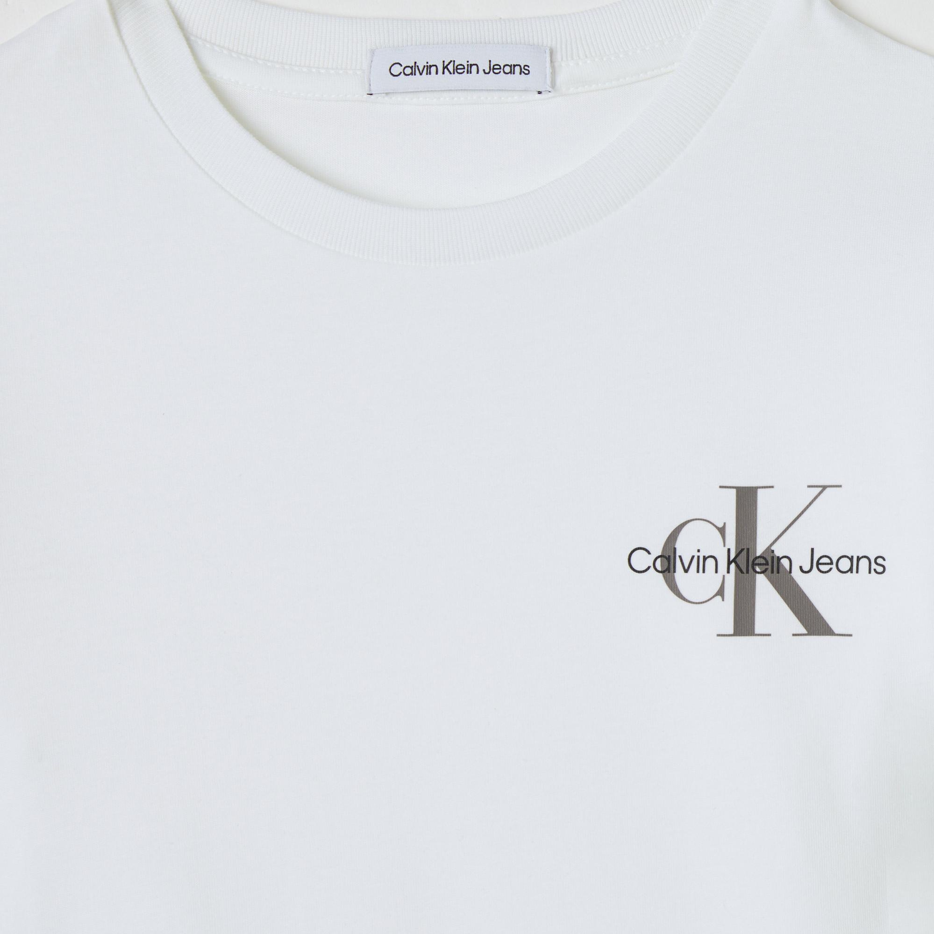 Calvin Klein Jeans Chest Monogram Çocuk Beyaz T-Shirt