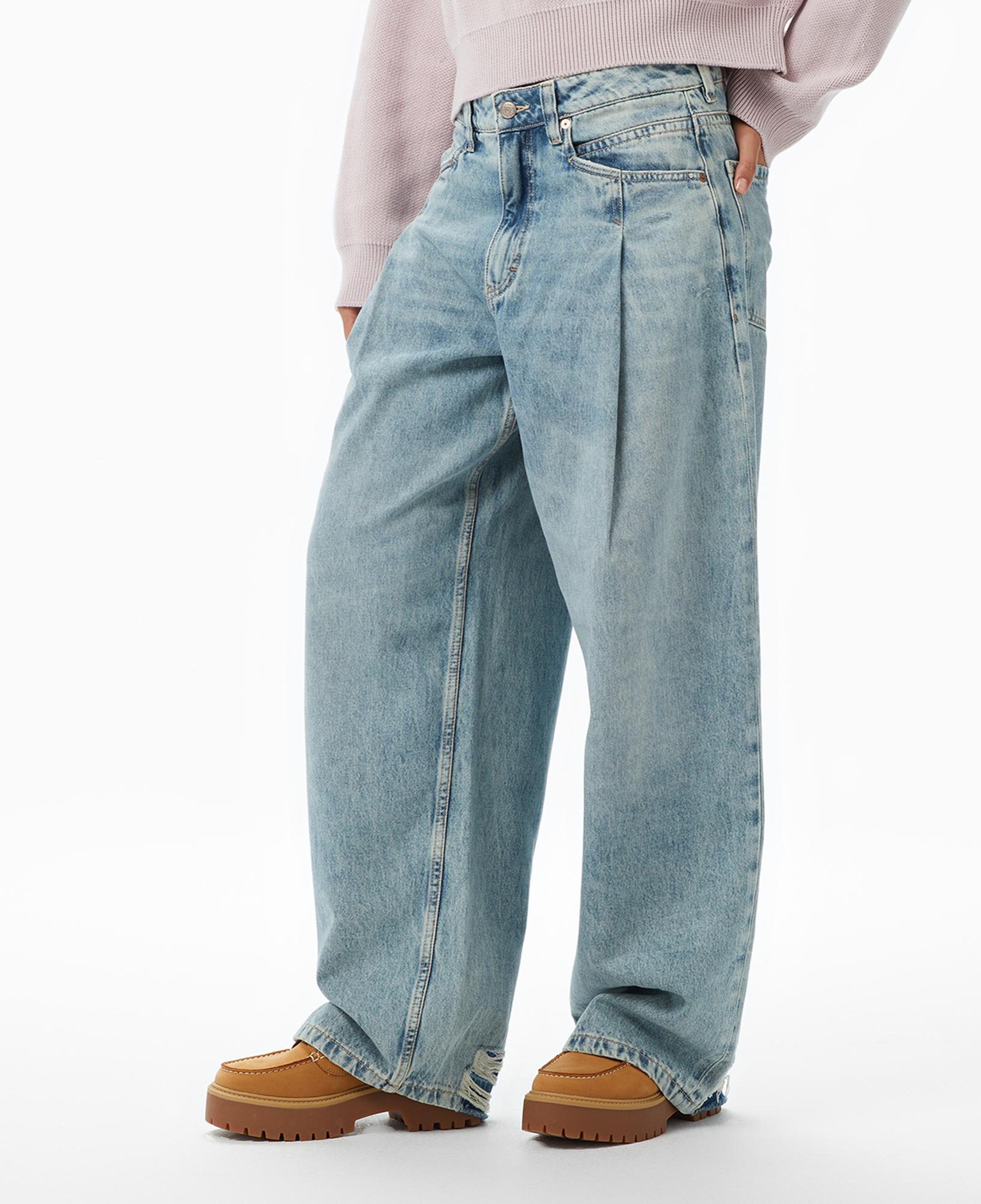 Boss Slouchy Pleated Kadın Mavi Jean