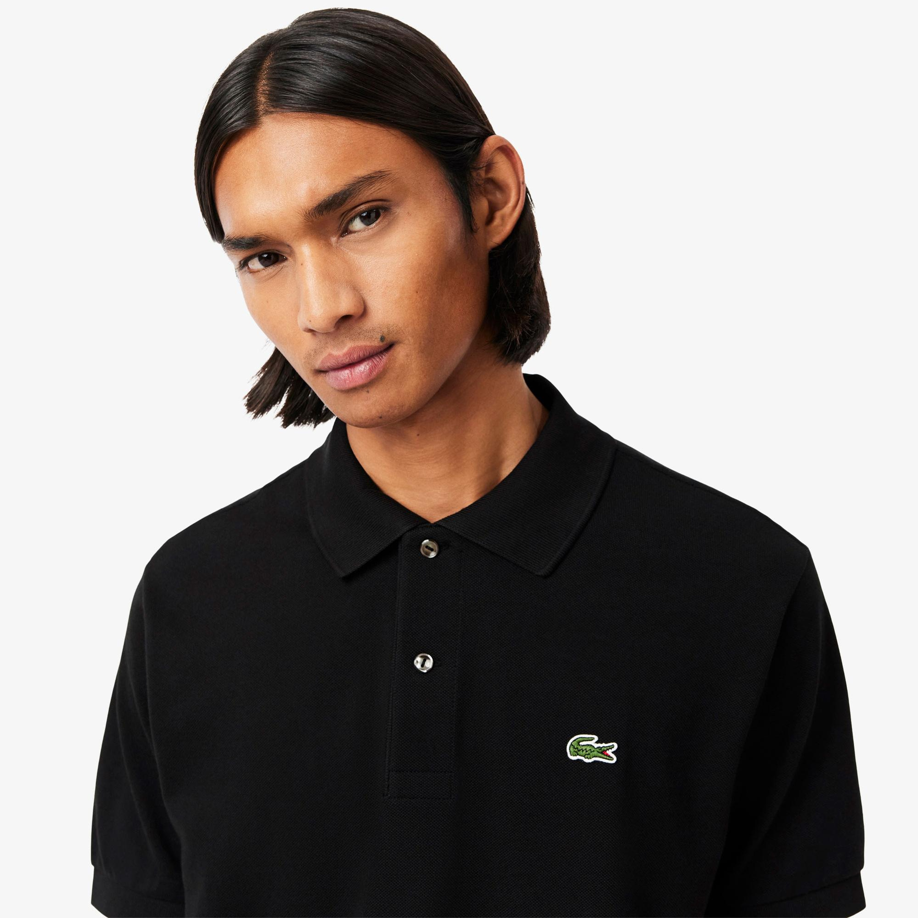 L.12.12 Erkek Classic Fit Siyah Polo