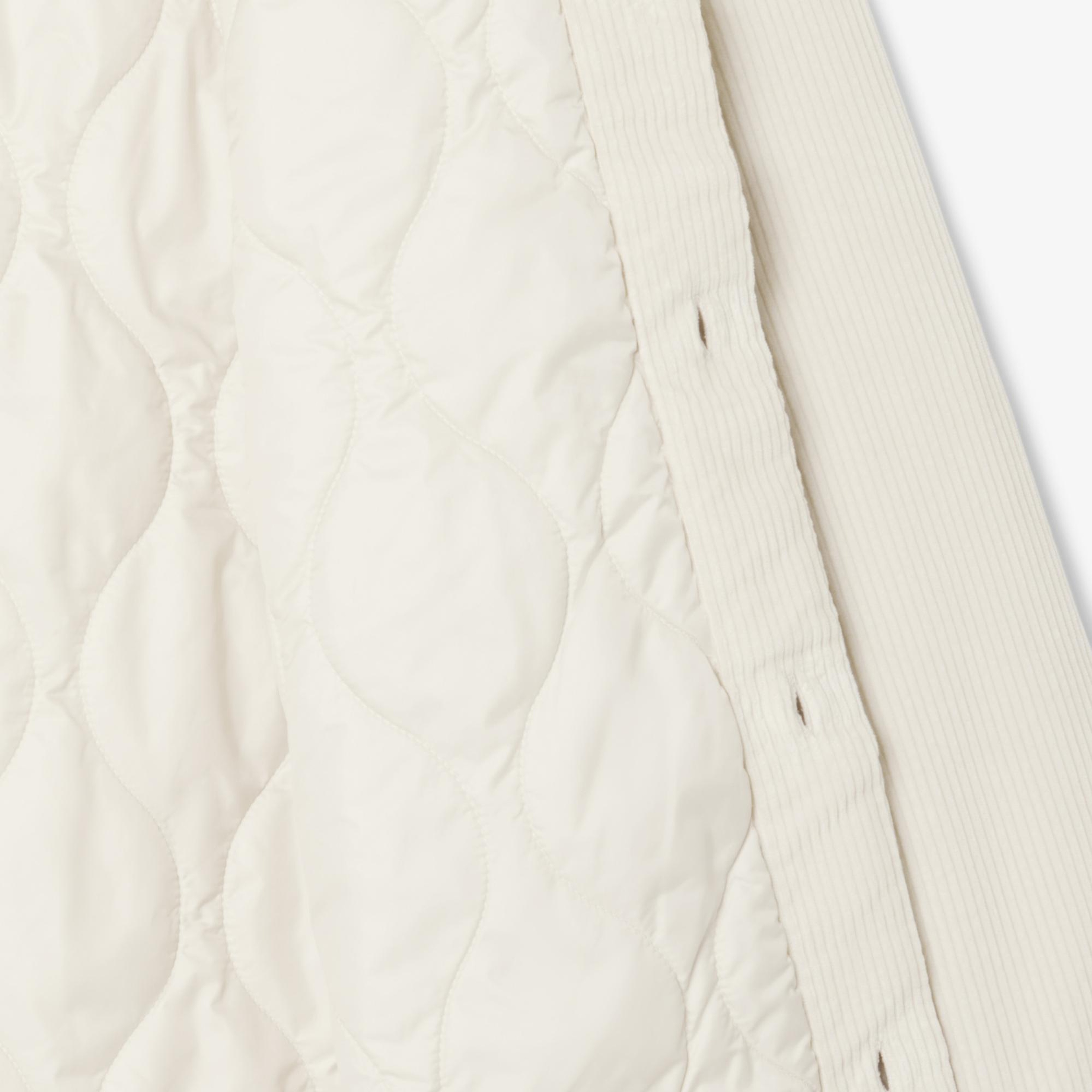 Lacoste Erkek Relaxed Fit Kadife Krem Dış Gömlek