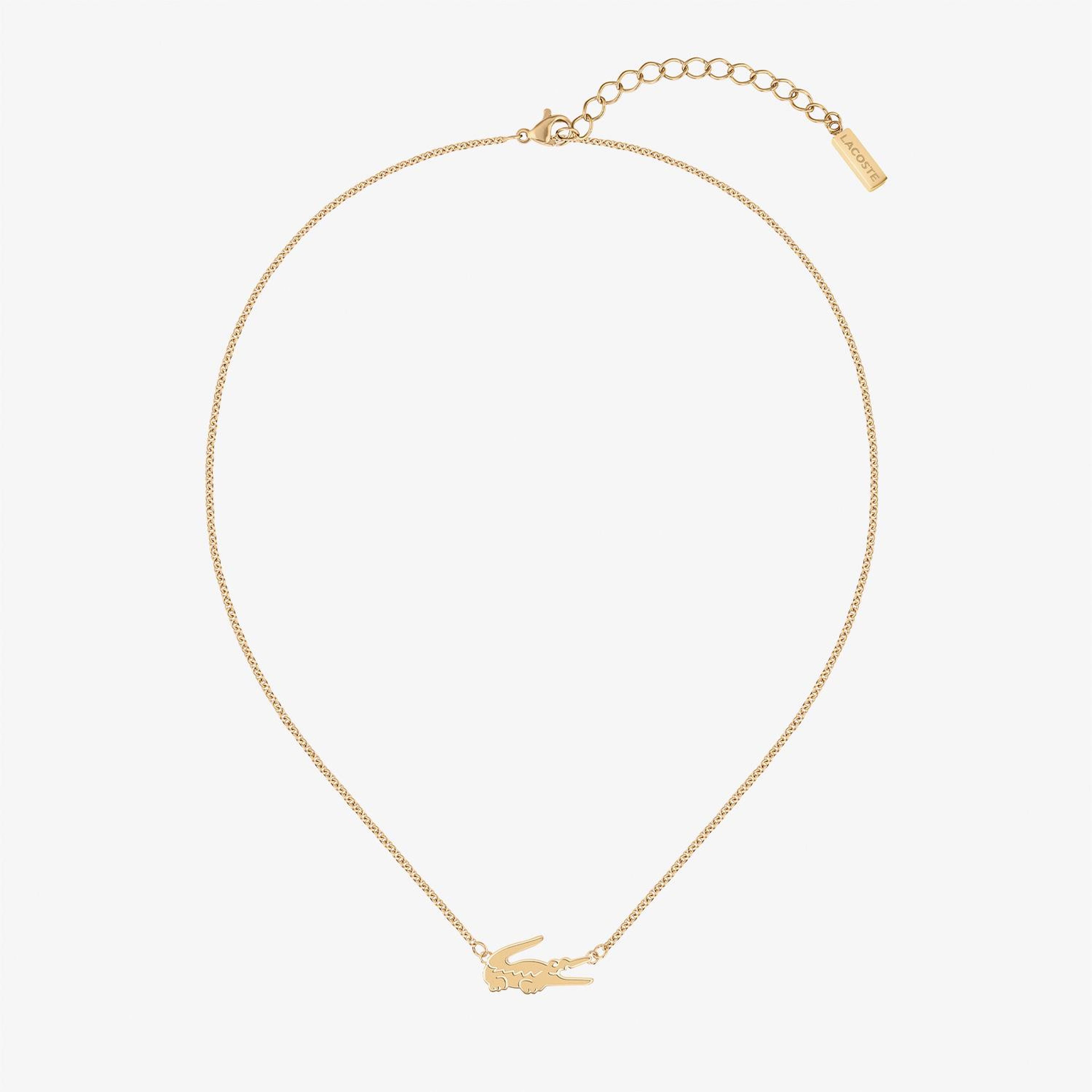 Lacoste Crocodile Kadın Gold Kolye