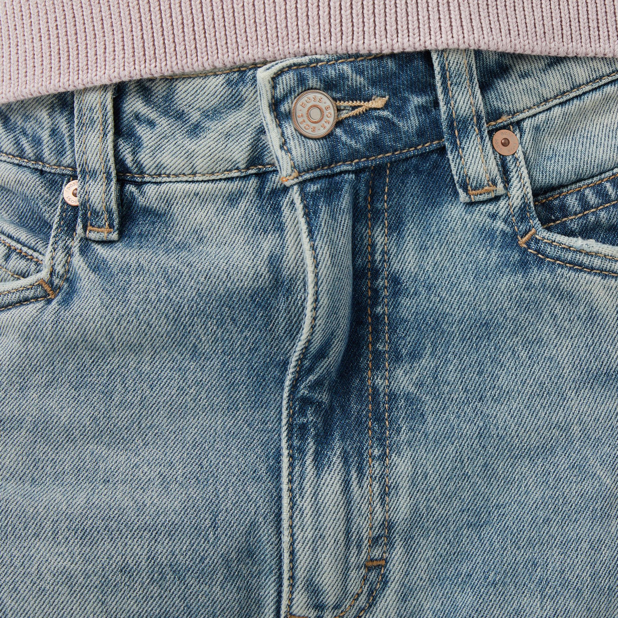 Boss Slouchy Pleated Kadın Mavi Jean