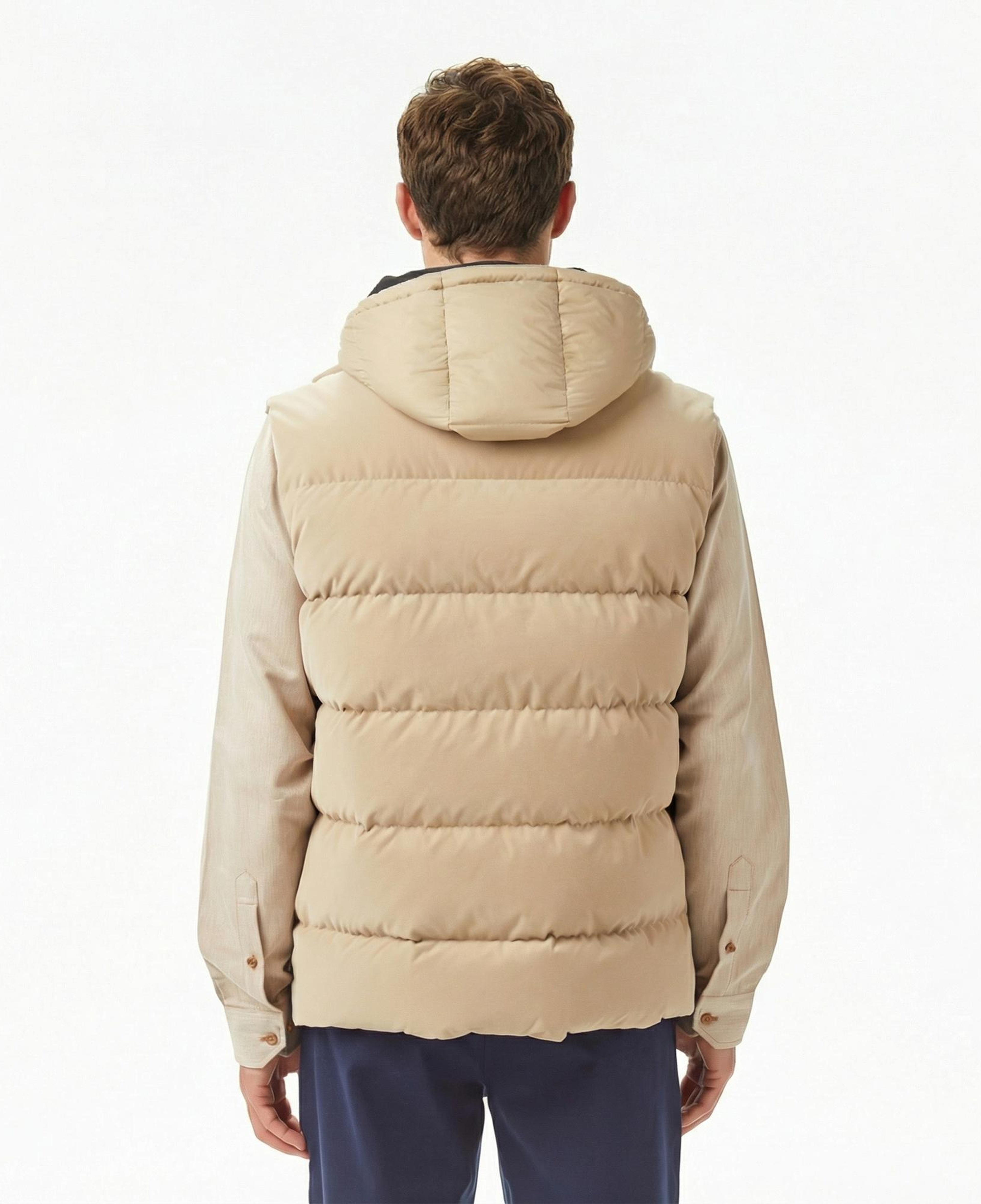 Lacoste Erkek Kapüşonlu Açık Kahverengi Yelek