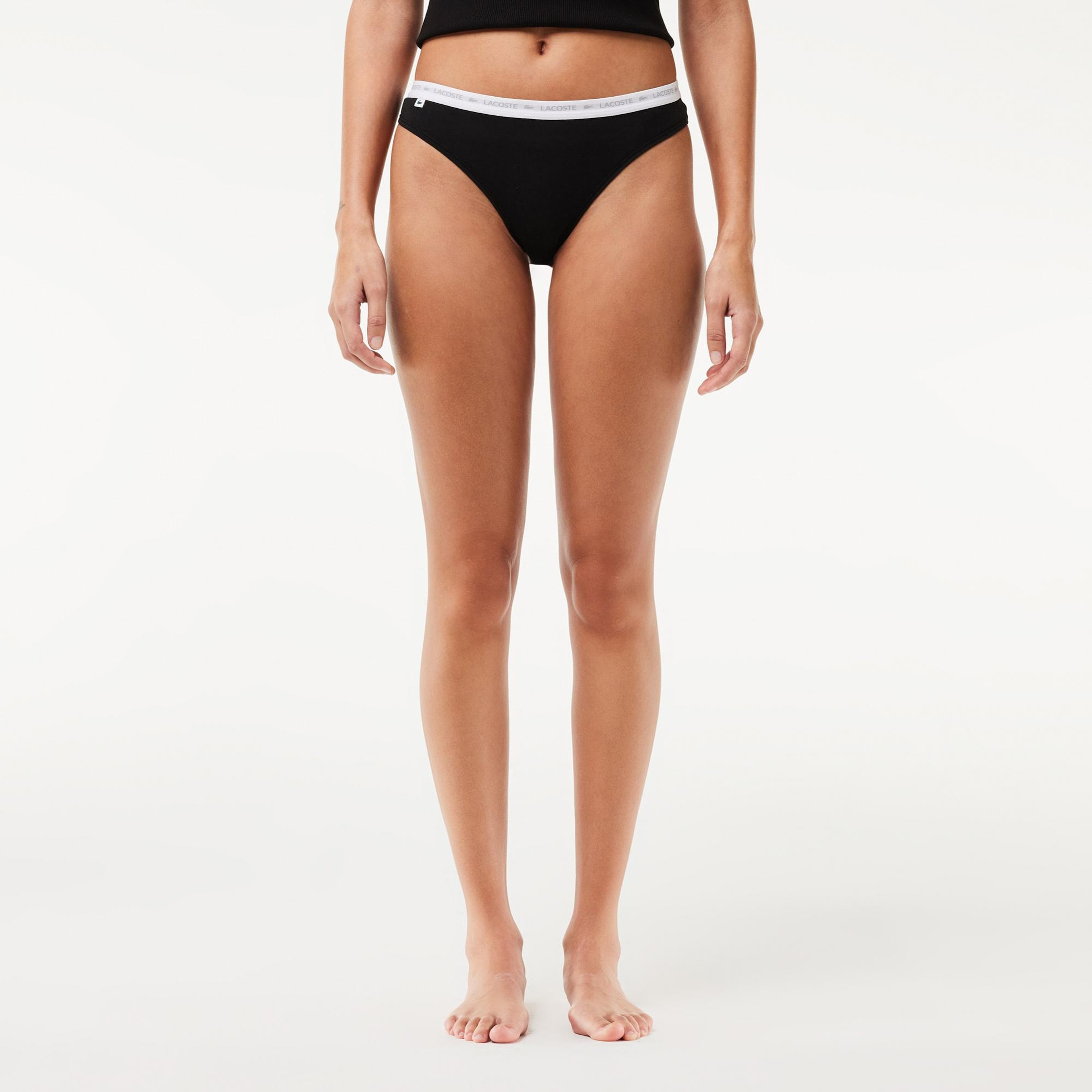 Lacoste Kadın Regular Fit 3'lü Siyah Külot