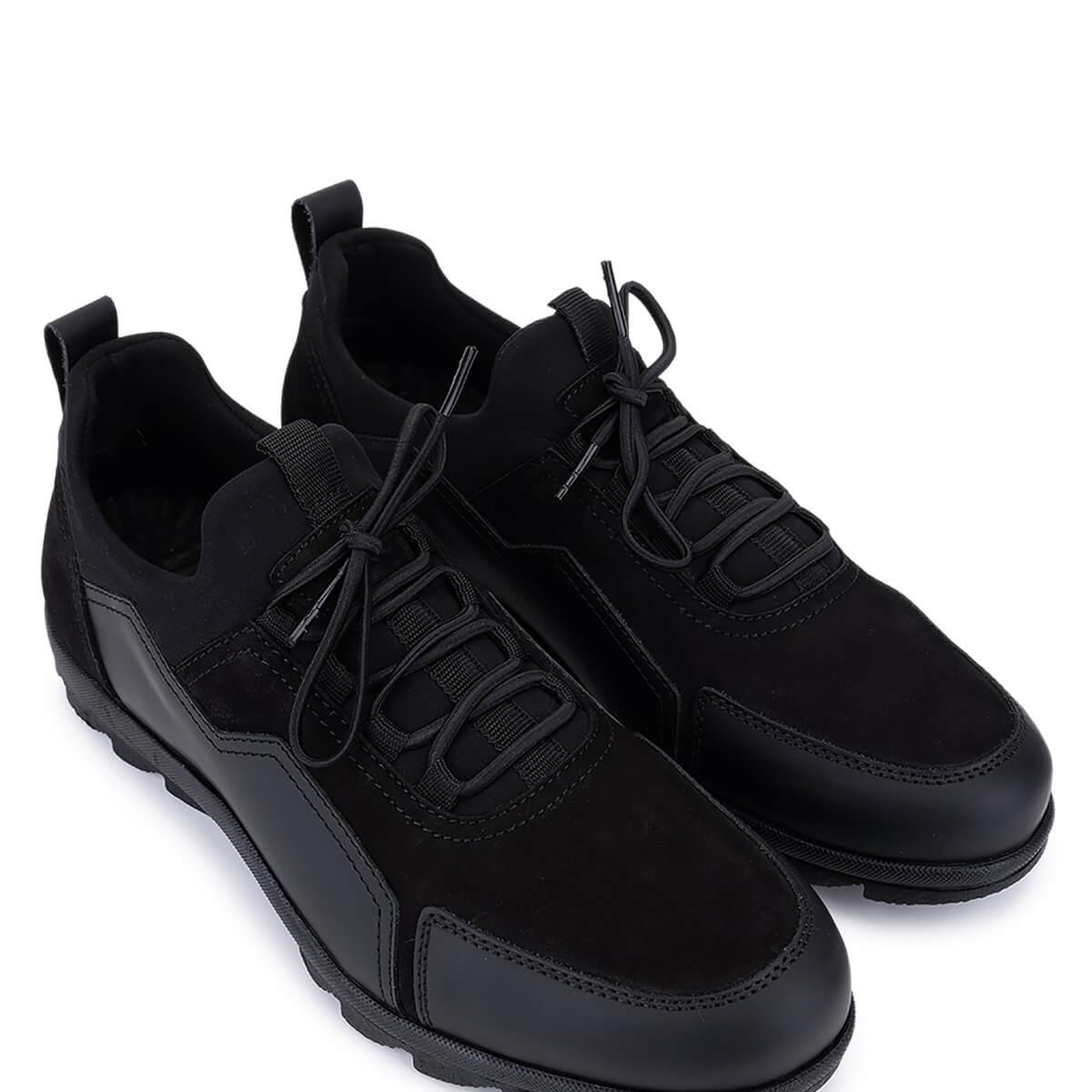 Tamer Tanca Erkek Hakiki Deri Siyah Nubuk Sneakers & Spor Ayakkabı