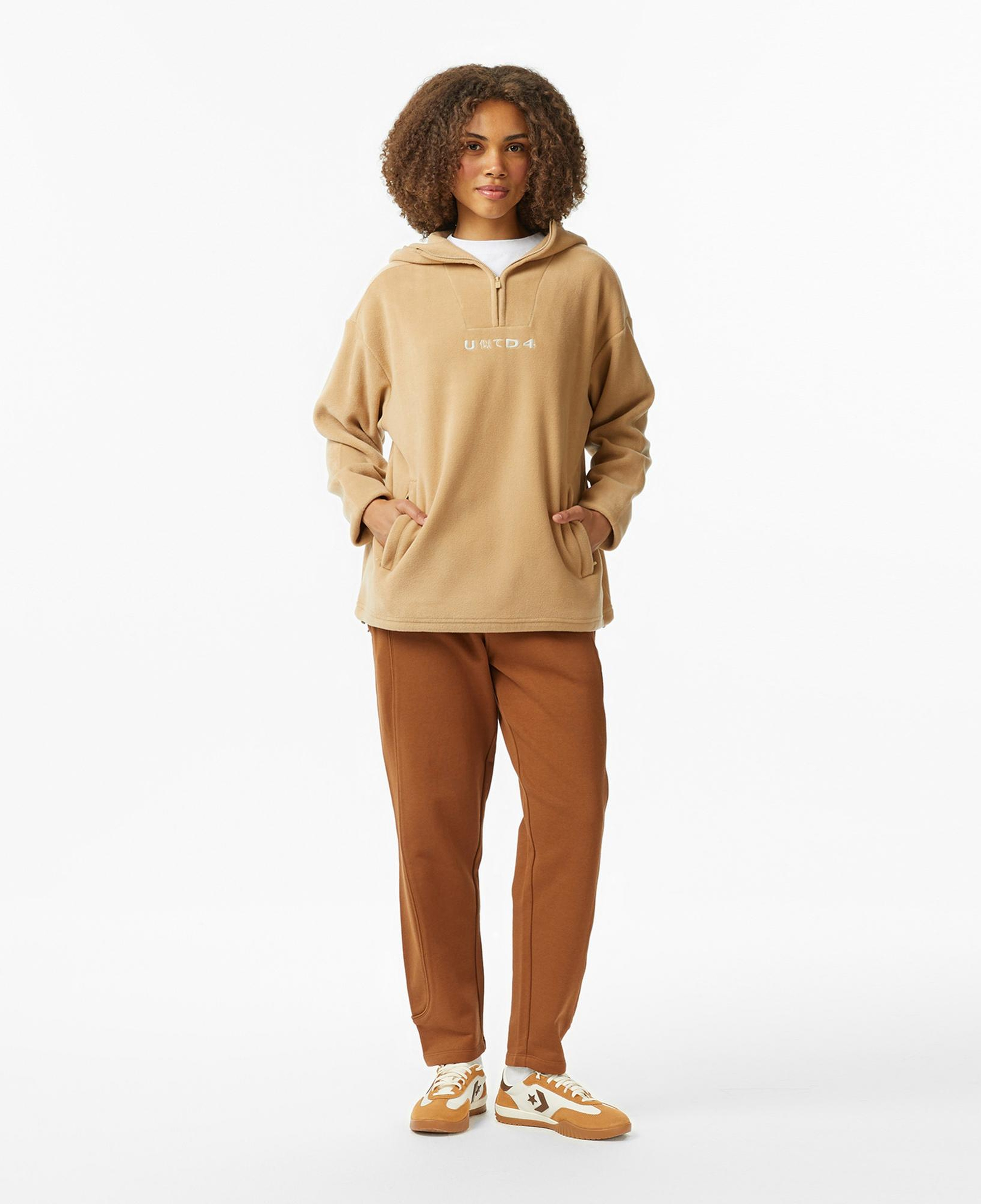 UNITED4 Kadın Kahverengi Hoodie