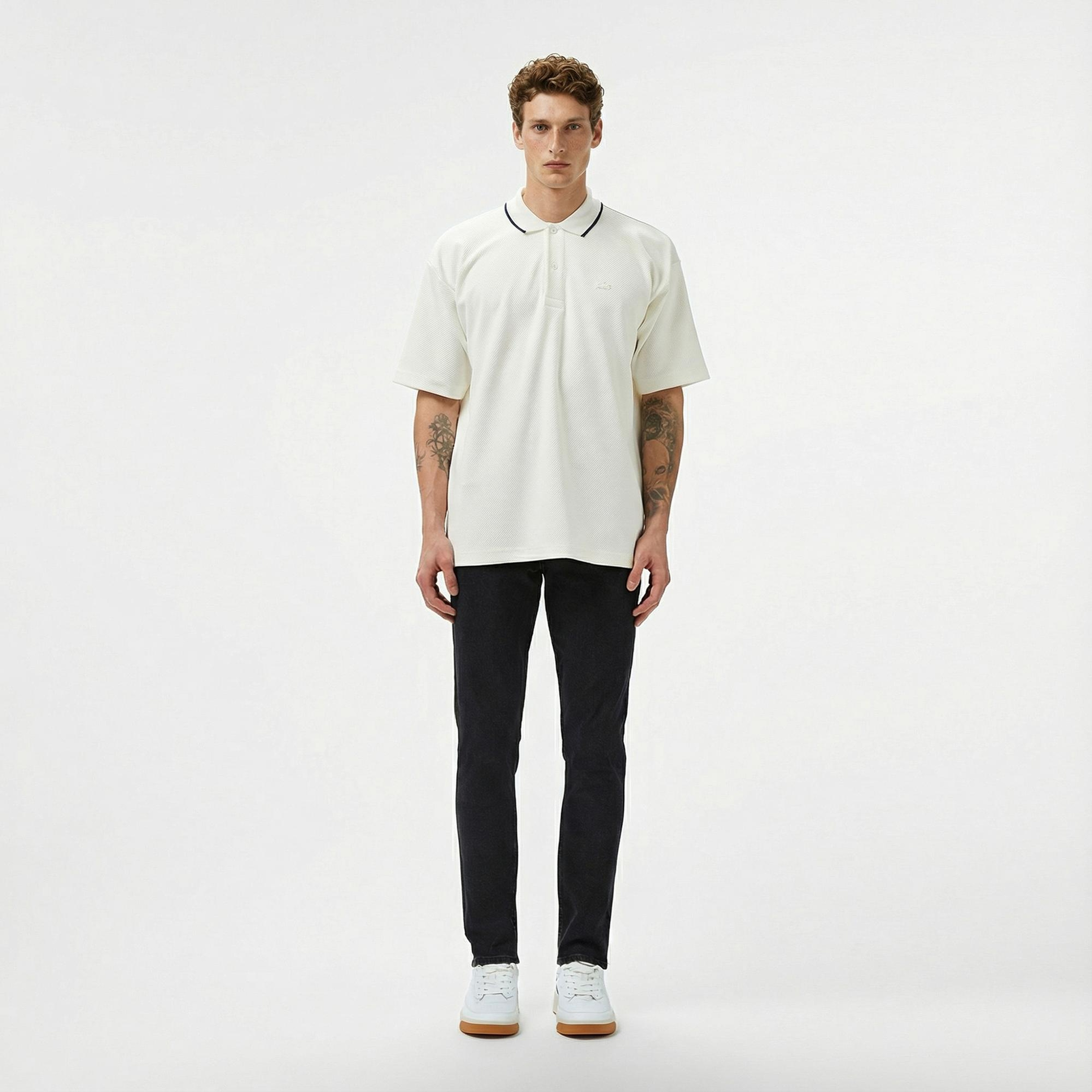 Lacoste Erkek Oversize Fit Beyaz Polo