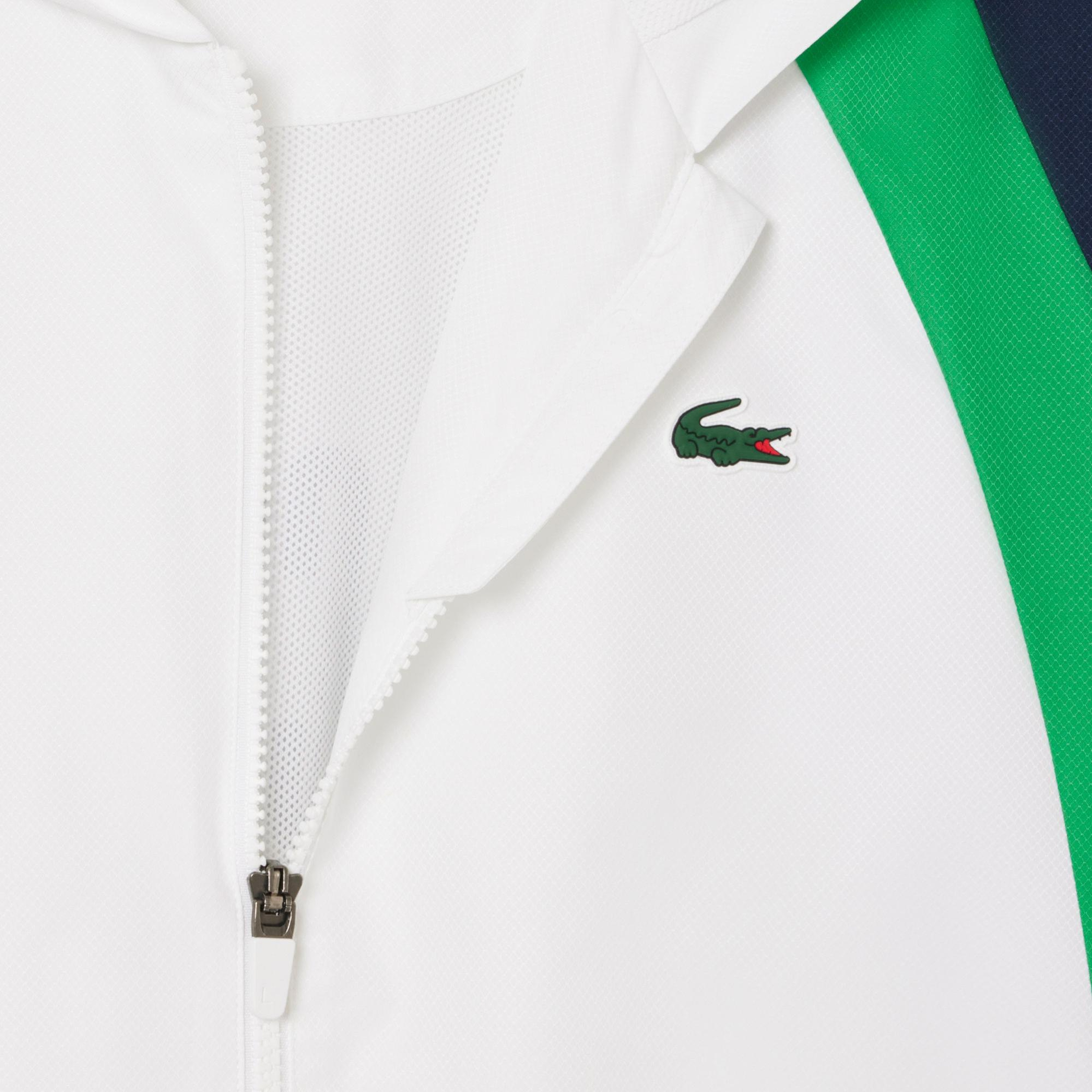 Lacoste Erkek Regular Fit Kapüşonlu Renk Bloklu Beyaz Eşofman Takımı