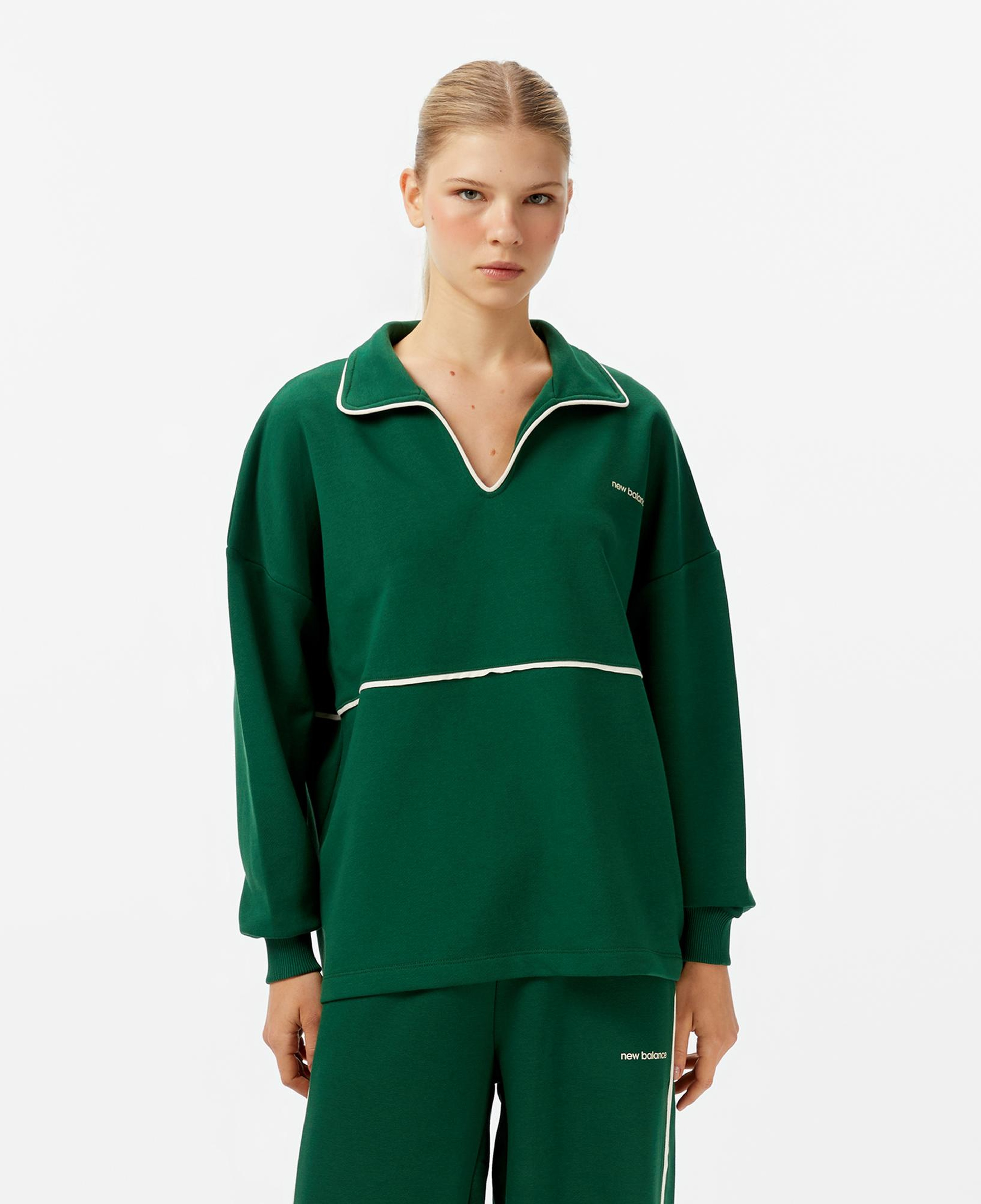 New Balance WNC3402 Kadın Yeşil Sweatshirt