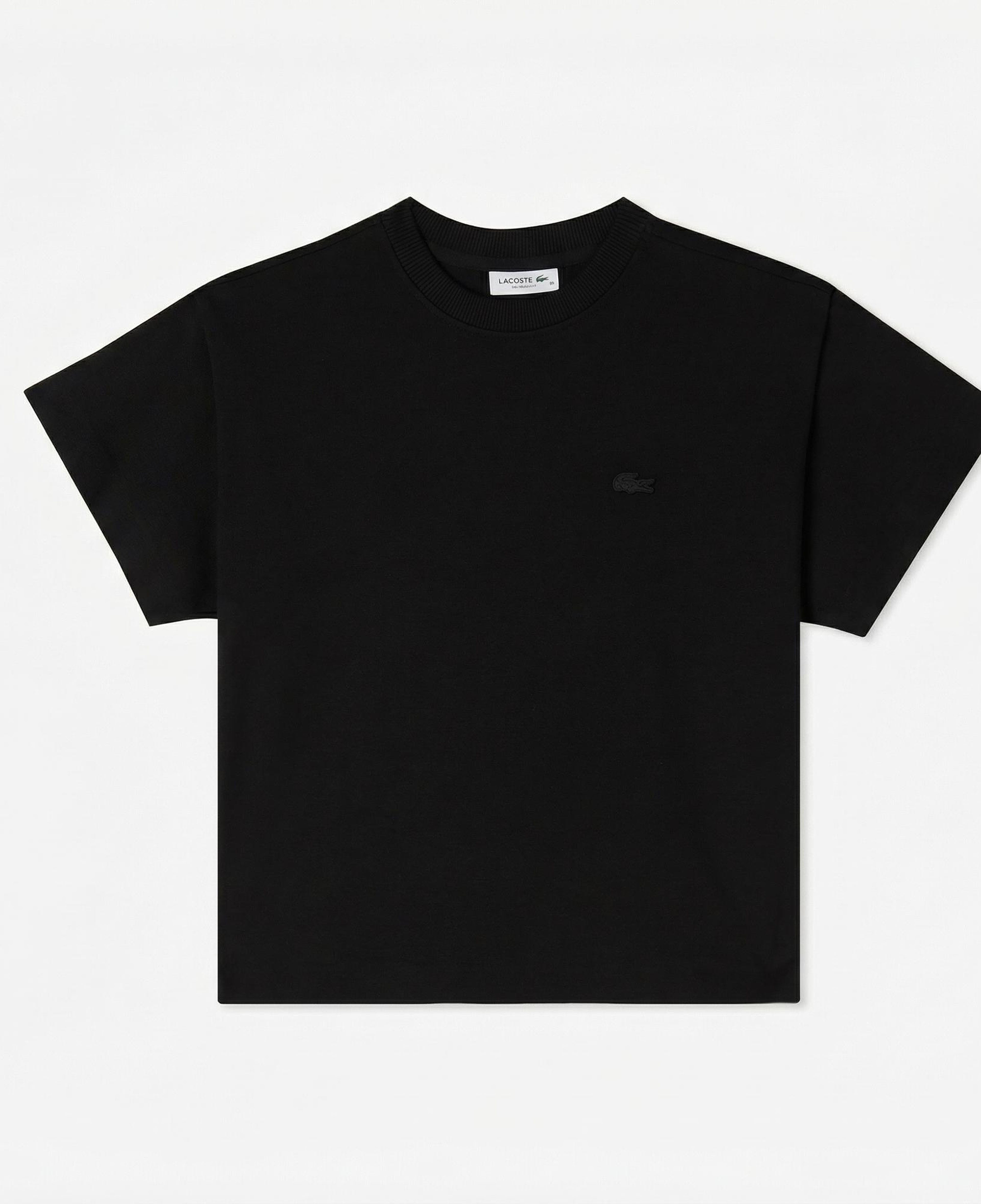 Lacoste Kadın Loose Fit Bisiklet Yaka Siyah T-Shirt