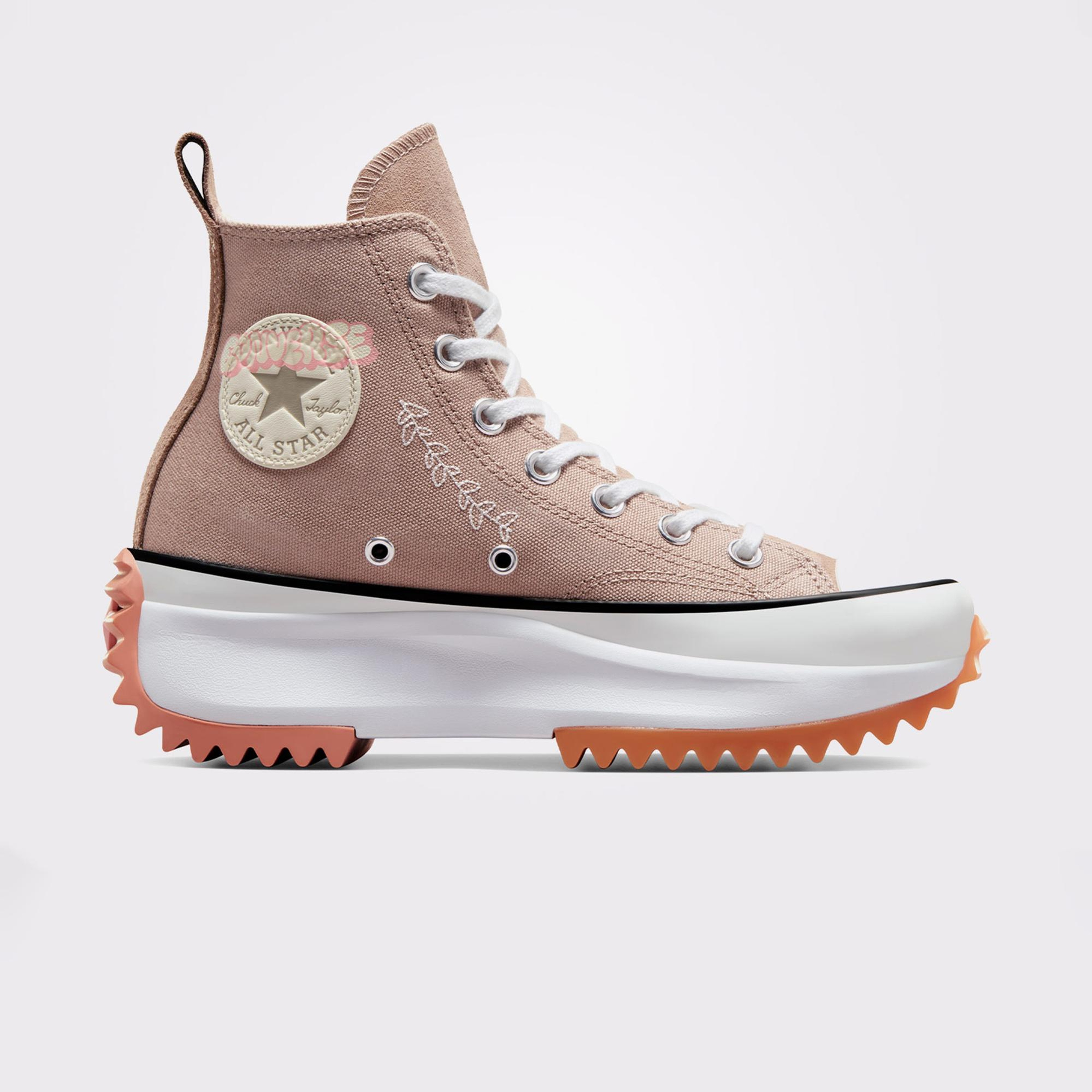 Converse Run Star Hike Scribble Unisex Bej Platform Sneaker