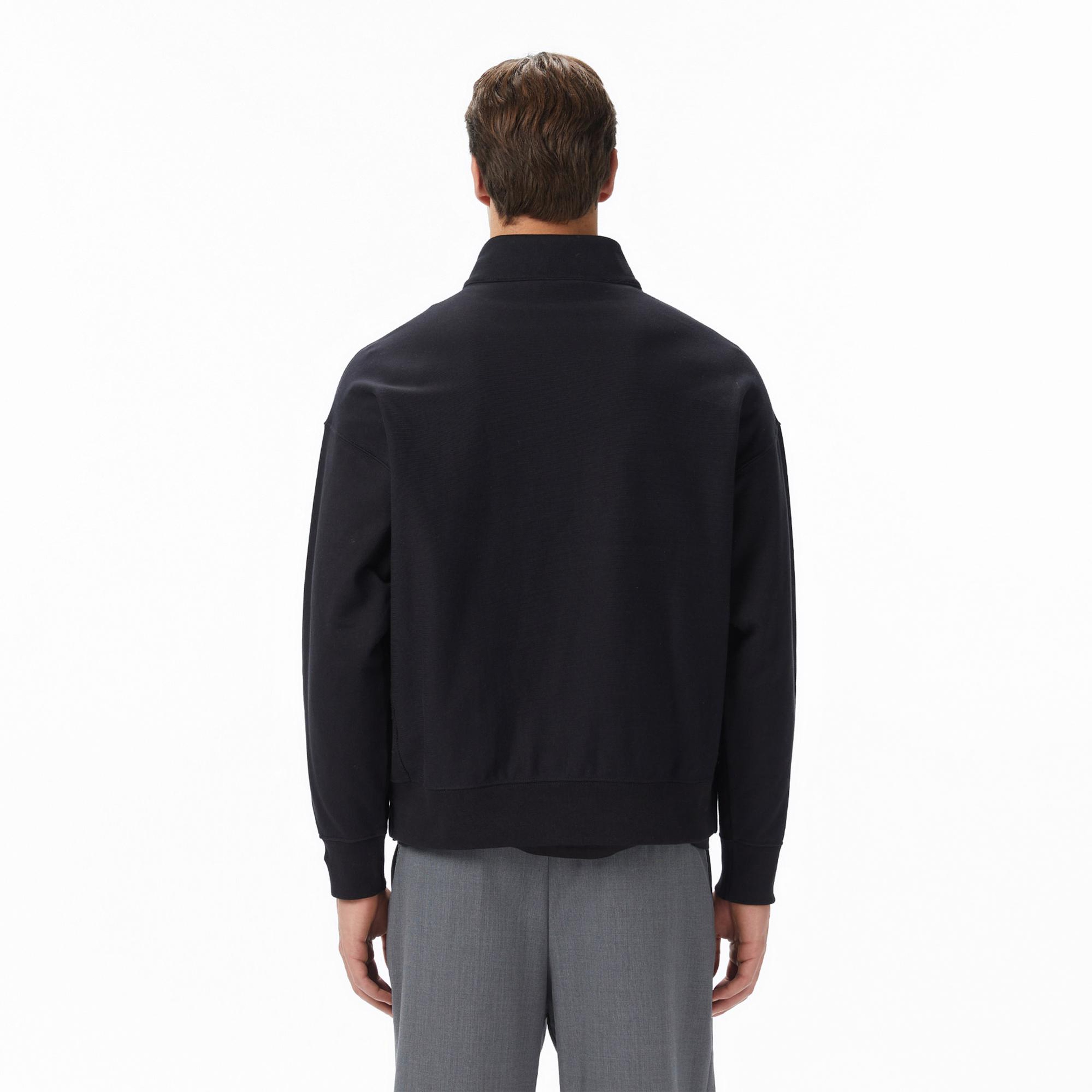 Calvin Klein Premium Terry Micro Monologo Erkek Siyah Sweatshirt